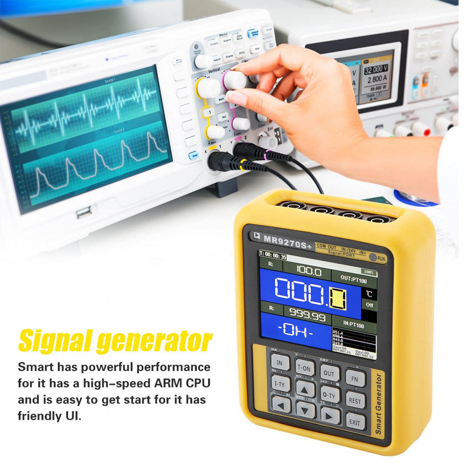 Tyenaza MR9270S+ Generatore di Segnali Portatile 4‑20 mA, Misuratore di Sorgente di Segnale, Uscita Termocoppia di Tensione di Corrente di calibrazione Portatile AC100‑240 V (AC220V)