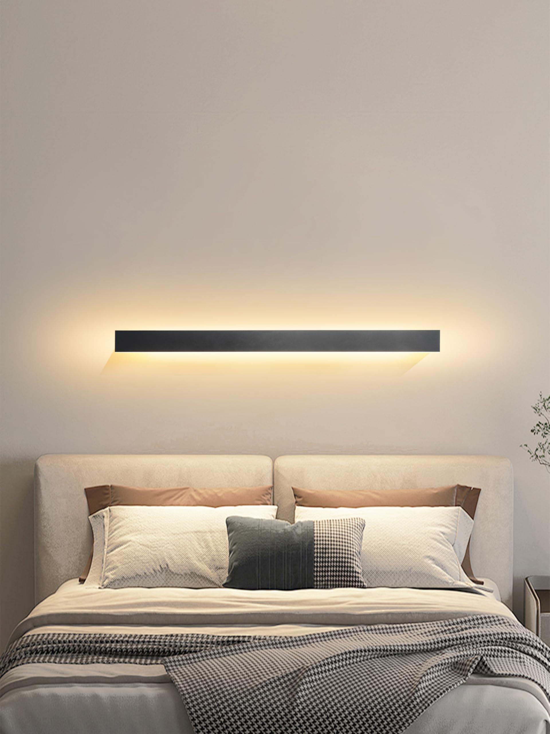 100CM LED Wandleuchte Aussen Lange Wandlampe Schwarz Ip65 3000K | Außenleuchte Außenwandleuchten Hauswand Wasserdicht Outdoor Wand Lampe Terrasse Gärten, Villa , Warmes Licht Anthrazit Innen