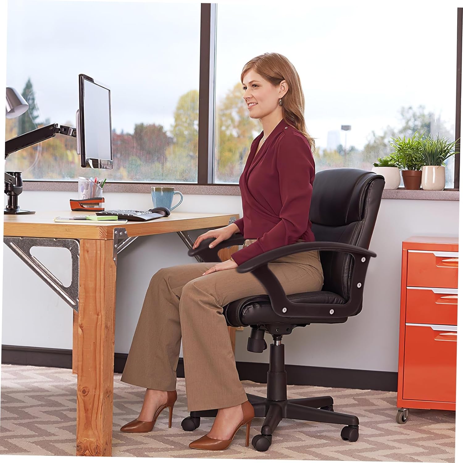 Cabilock 2pcs Replacement Armrest Rings for Office Chairs Fit Design Easy to Install for Ergonomic Support Home and Office Use