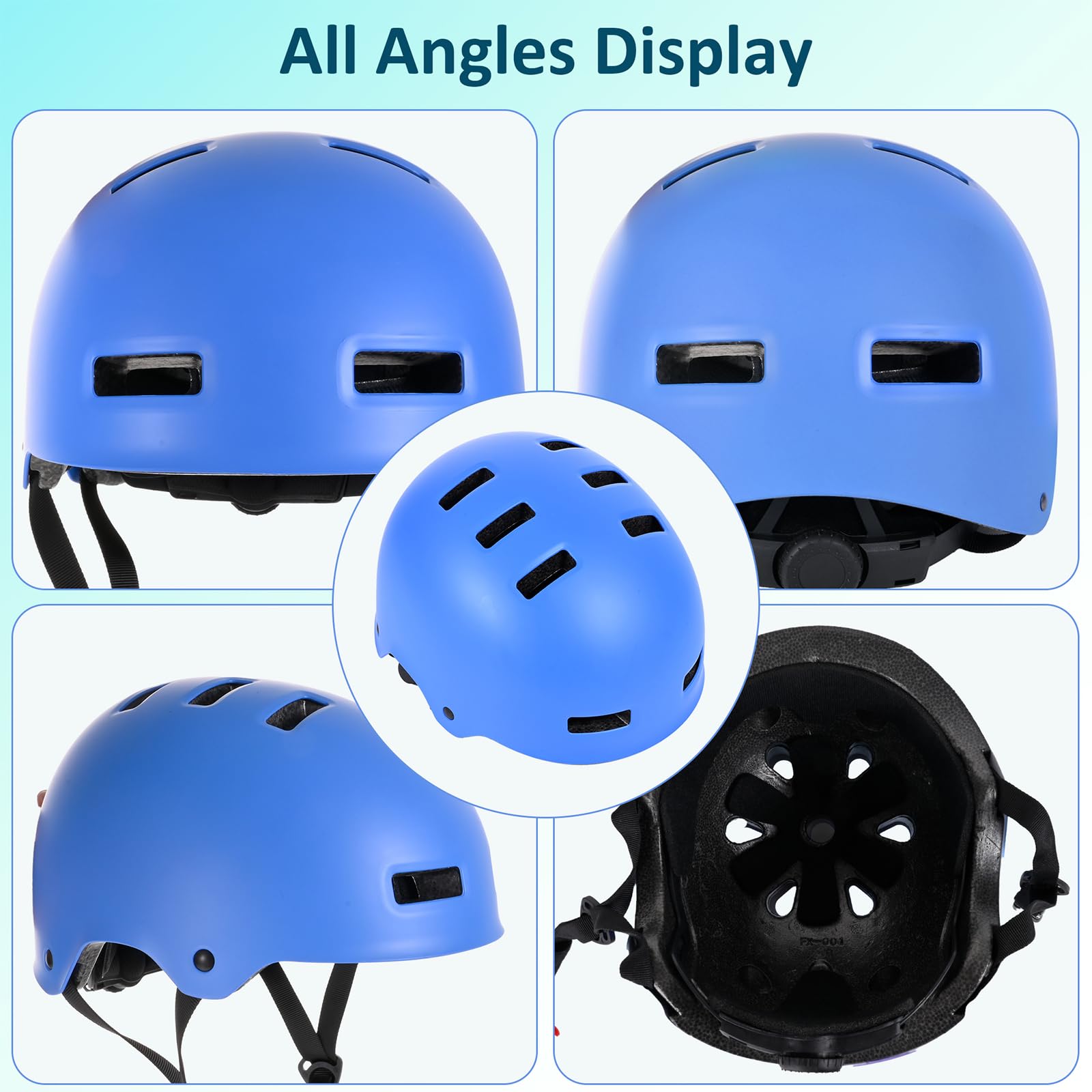 LOKJIJI Casco da bici regolabile per ragazzi ragazze giovani e adulti, Casco Protettivo per bambini per multisport skateboard monopattino bicicletta ciclismo pattinaggio