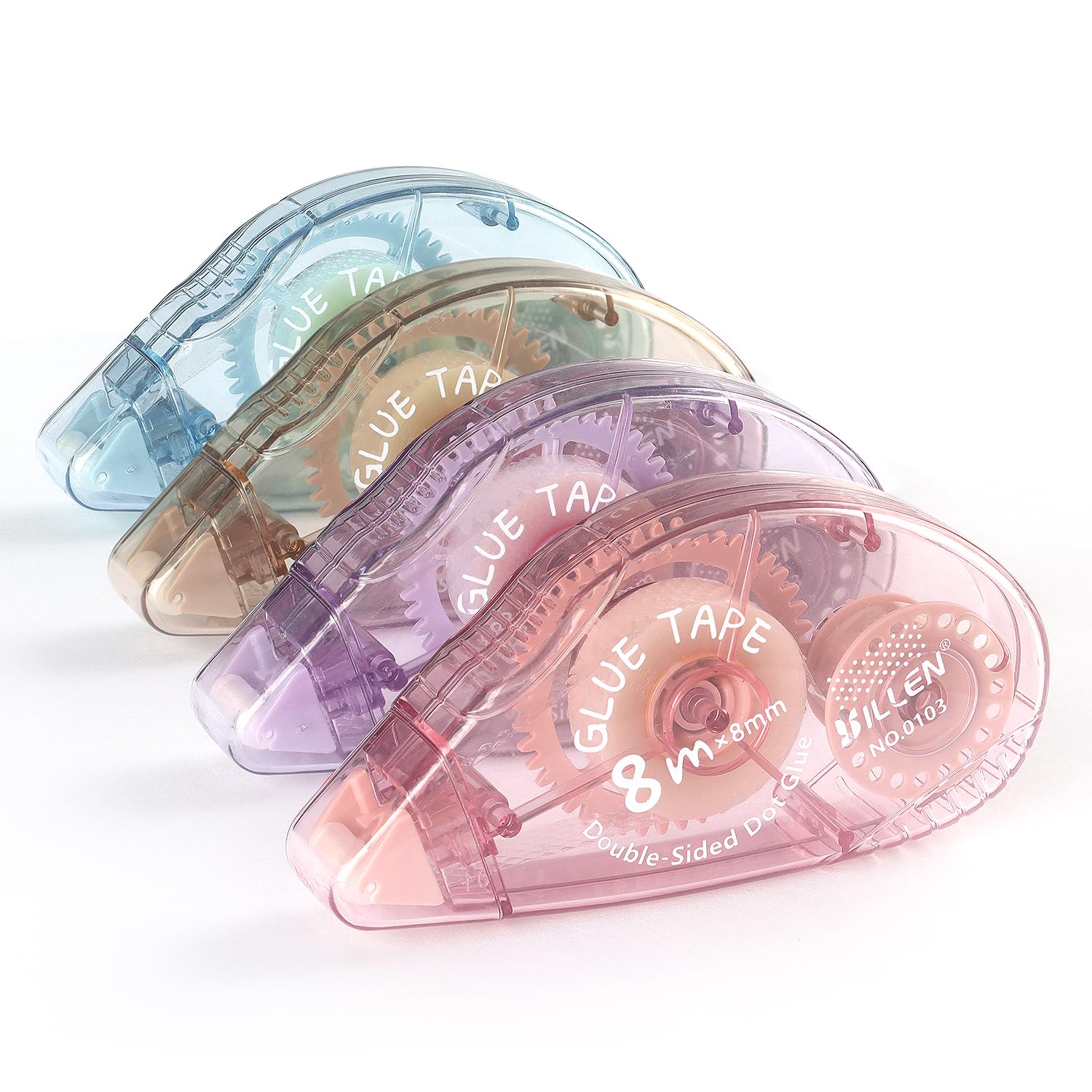 Tamaki 4 Pack Scrapbook Tape, Double Sided Tape Roller for Crafts, Adhesive Glue Runner Scrapbooking Supplies