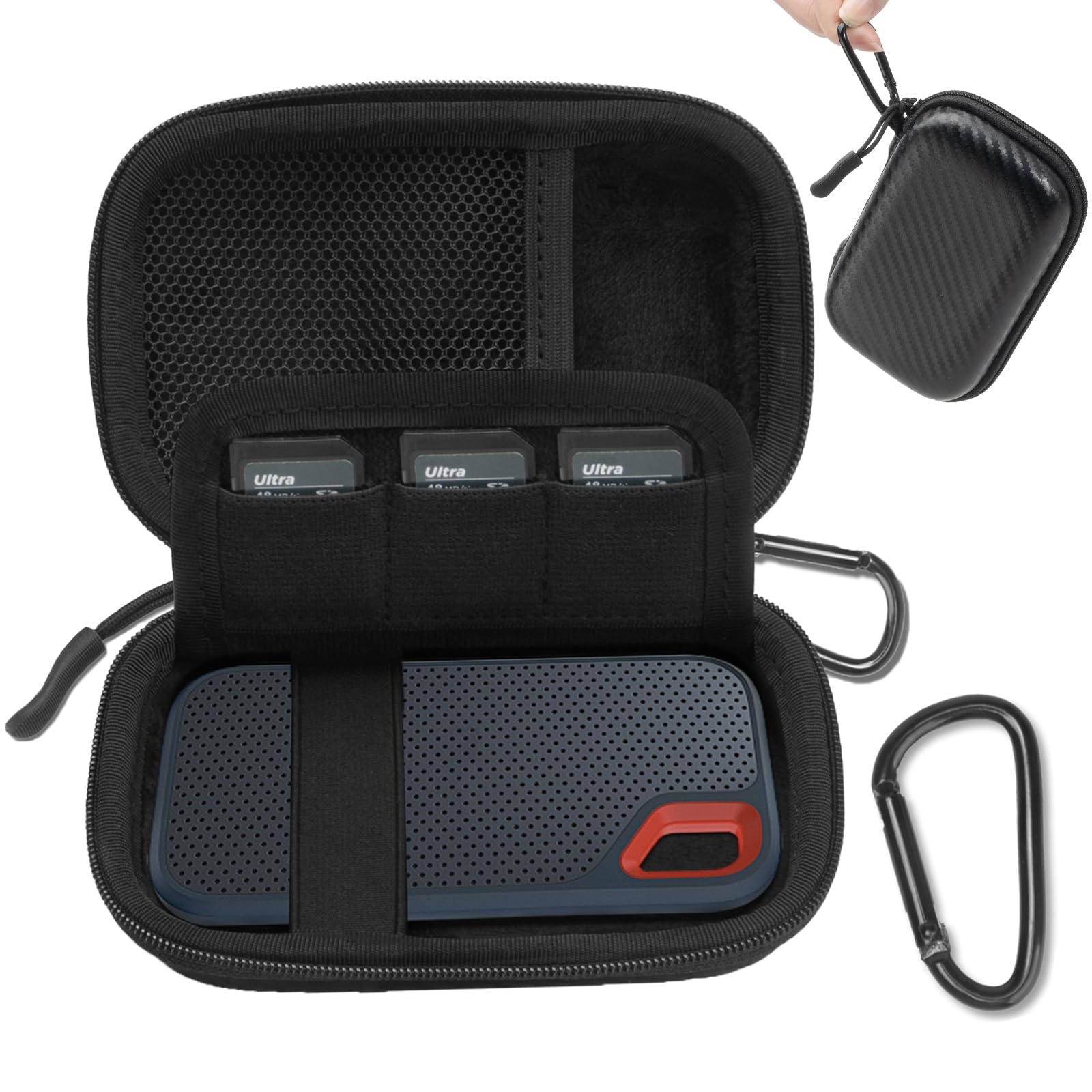 Hard Case for SanDisk Extreme Pro/SanDisk Extreme Portable External SSD 1TB 2TB 4TB 500GB 8TB, Travel Case Protective Cover Storage Bag,Memory Card SD SDXC SDHC Card Storage Holder Organizer(Box Only)-picture-22