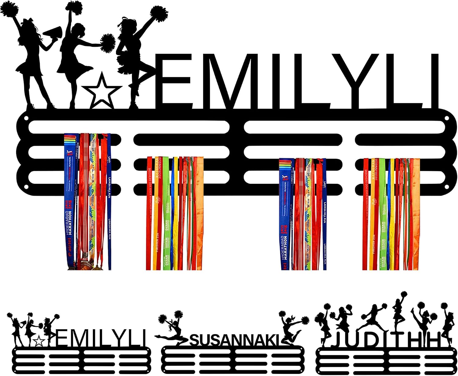Personalized Name Medal Holder Display Hanger Fun Sport Themed Award Ribbons Wall Hanger Display Gifts Suit for Men