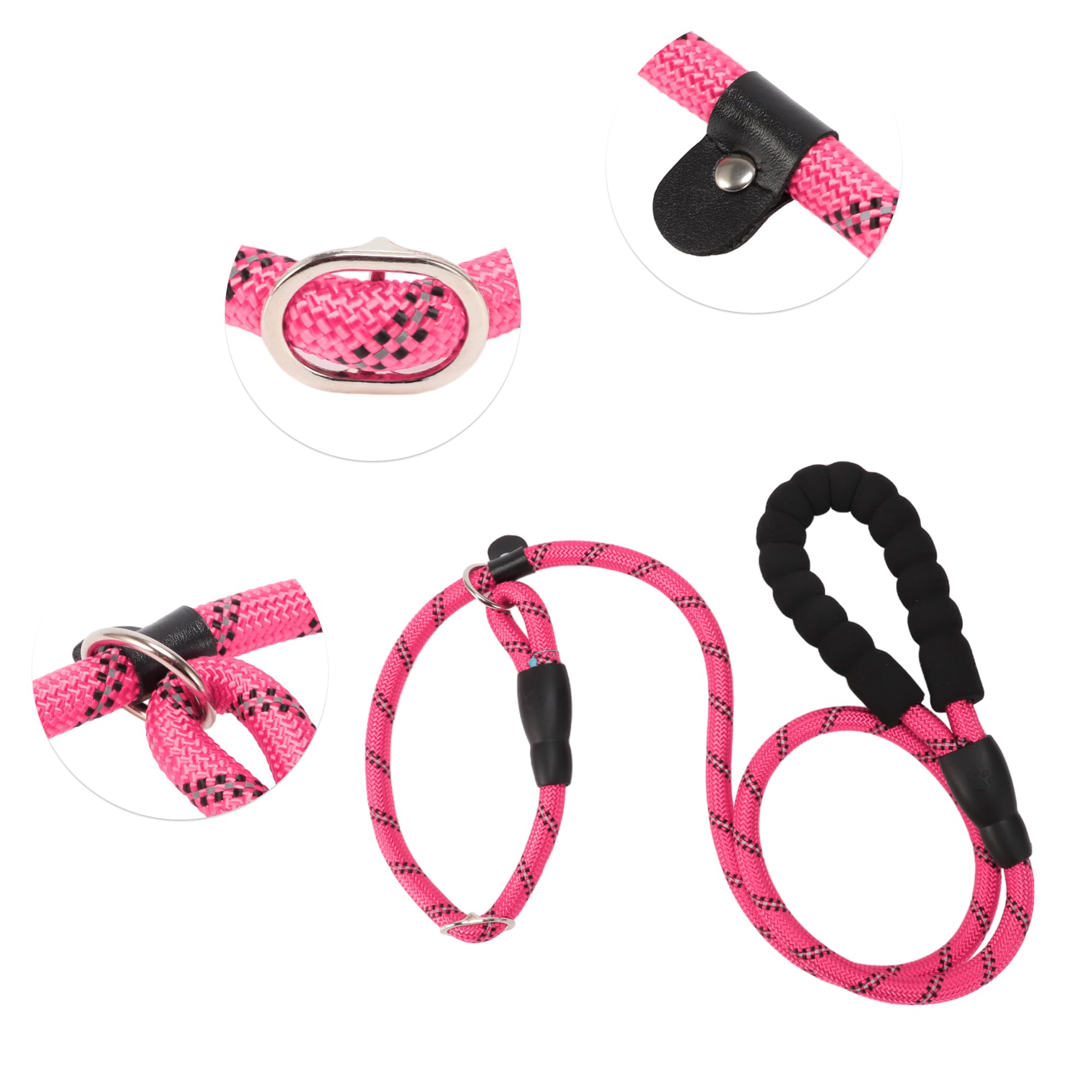 CAPASTEC Guinzaglio per Cani Corda Riflettente in Nylon, Manico in Spugna, Rosa, Lunghezza 130cm Dia. 1/2 Pollice
