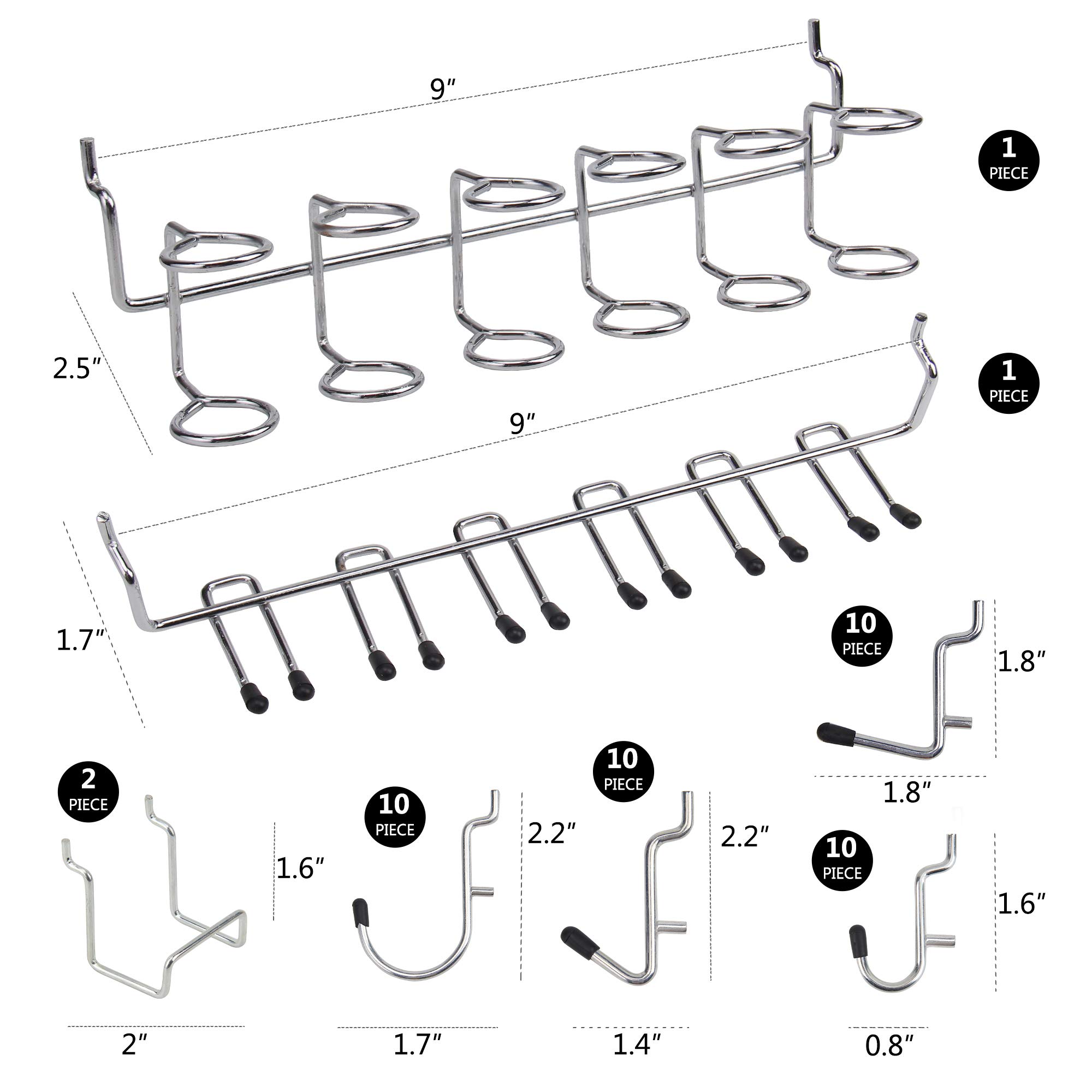 Pegboard Hooks Kit 200PK Pegboard J Hook Assortment Black Peg Hooks