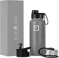 Vista 19 de IRON °FLASK Frasco de hidratación para acampar y senderismo con boquilla, botella de agua deportiva de acero inoxidable con aislamiento de boca