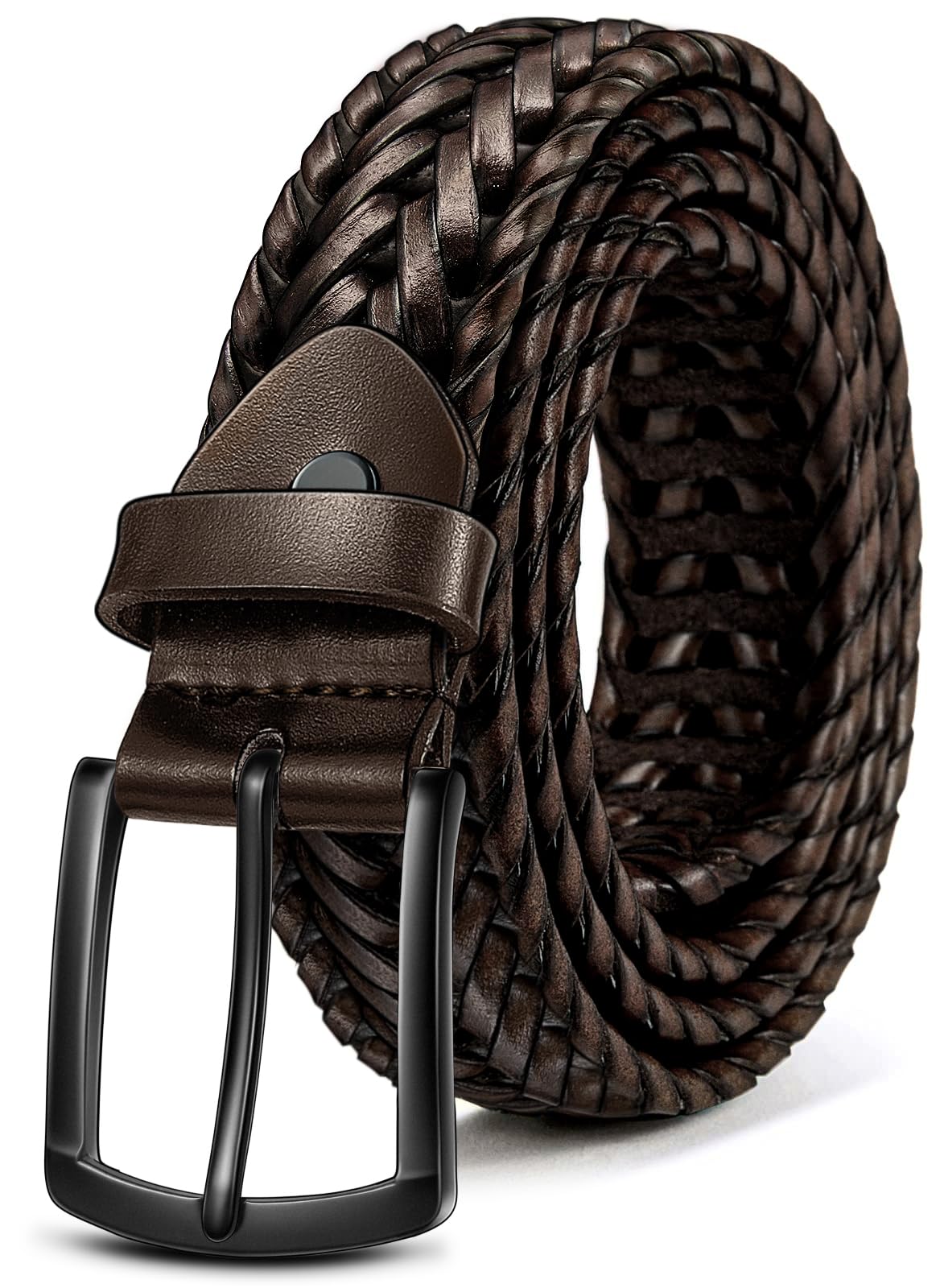 KEMISANT Ceinture tressée confortable pour homme décontracté jean golf 3,5 cm