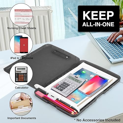 Miniatura 90 de Sooez - Sujetapapeles de documentos clínicos con almacenamiento, sujetapapeles de plástico resistente y alta capacidad con soporte para bolígrafo