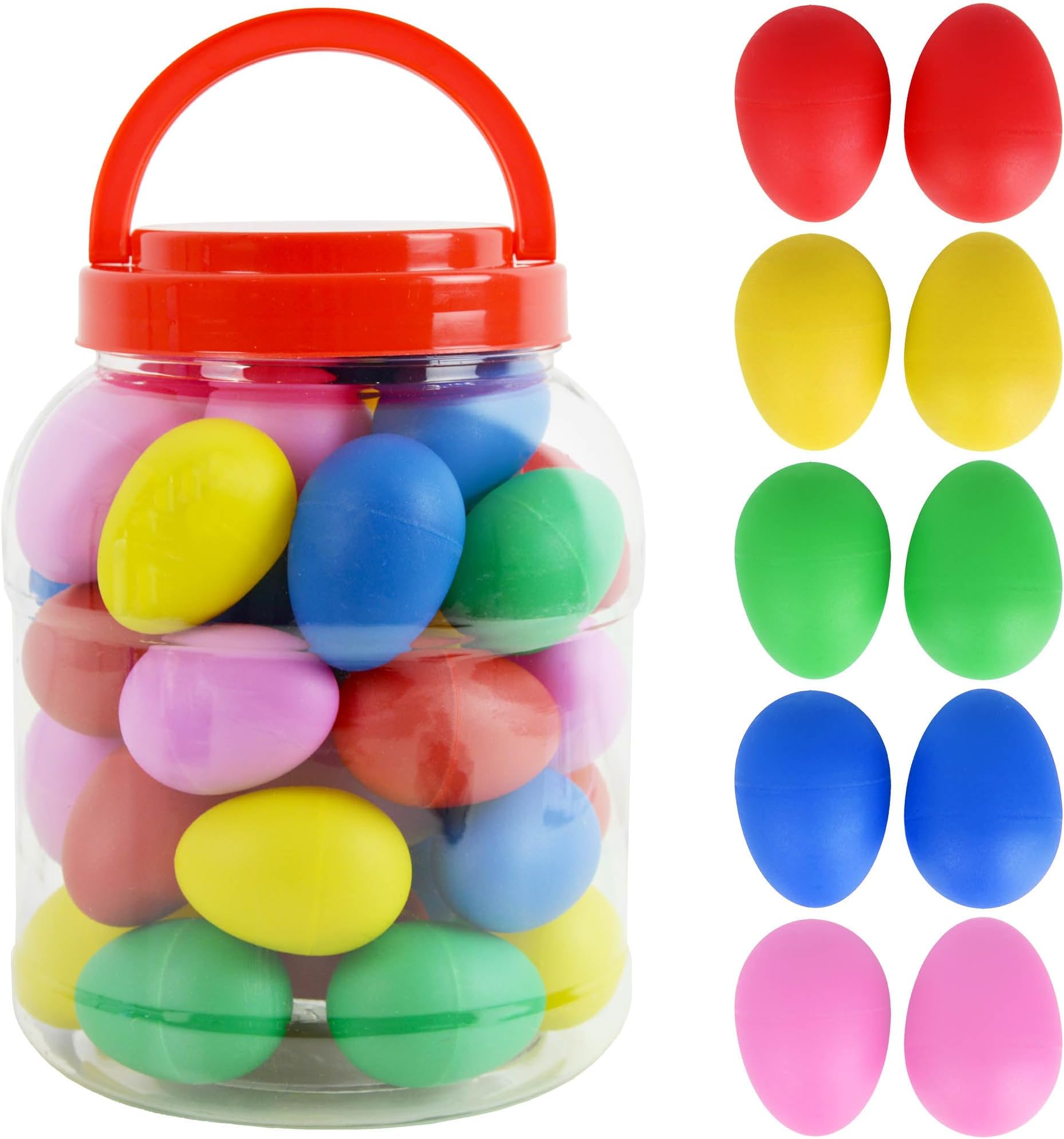 60-Piece Colorful Plastic Egg Shakers - Percussion Instruments For Music Learning & Parties