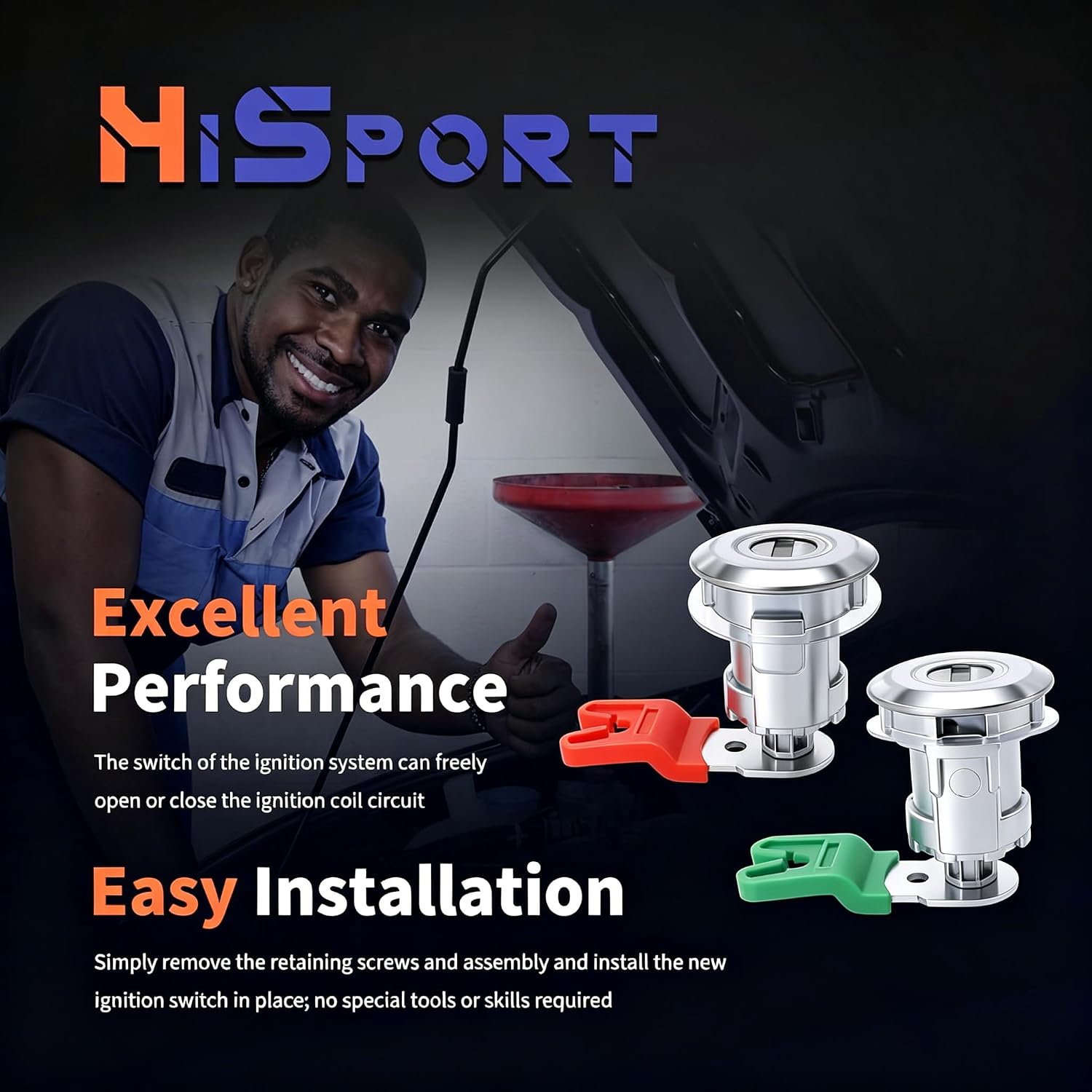 HiSport Door Locks Cylinder Lock Set 4 Keyed DL5886 703369 597638 Compatible with Ford Econoline Van/E-150/E-250/ E-350 1997-2018, Front, Side, Rear Door Lock Kit