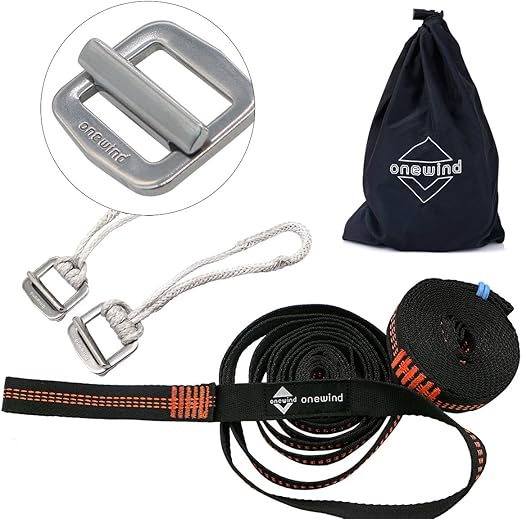 onewind Tree Straps – Camping Hammock Tree Swing Straps Durable Lightweight Set Compact & Easy to Set Up (Orange-N)