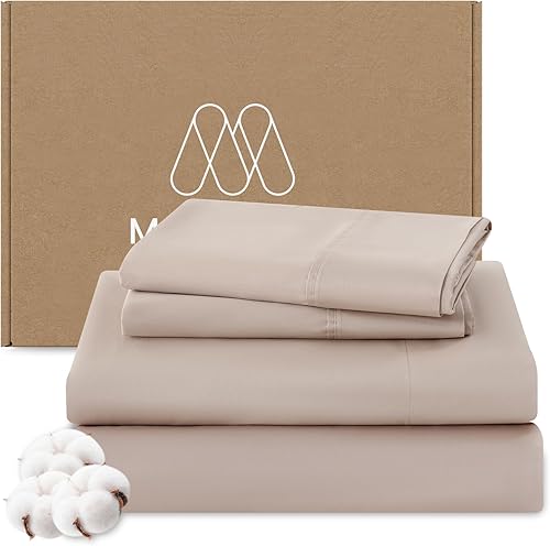 MEISHANG Juego de sábanas de algodón egipcio de 1000 hilos tamaño King - Juego de sábanas de algodón egipcio 100 %, tejido satinado, suave y