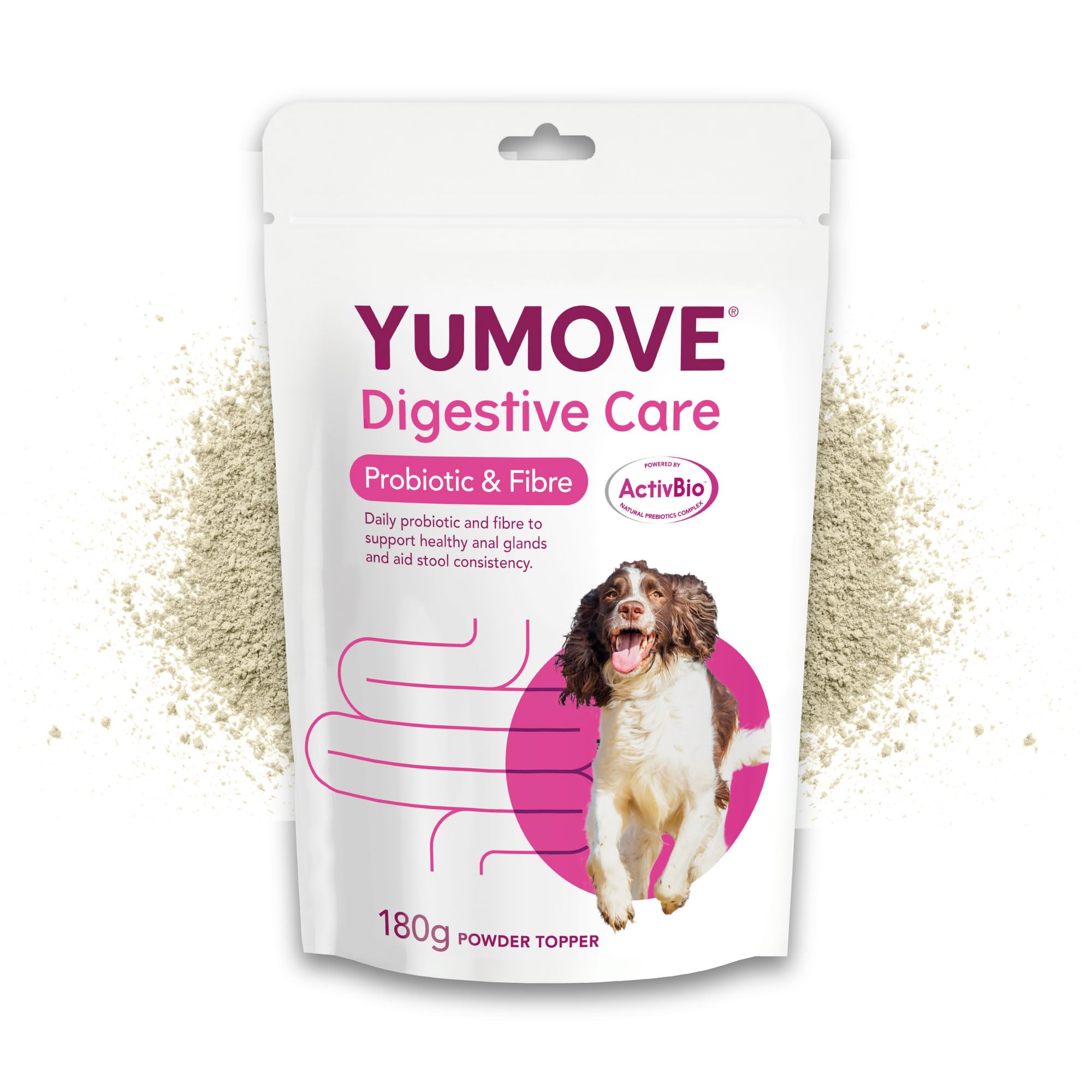 YuMOVE Digestive Care & Fibre, Dog Pre and Probiotic Supplement for Gut Health, Digestive and Anal Glande Support, All Ages and Breeds with Sensitive Digestion, 180g