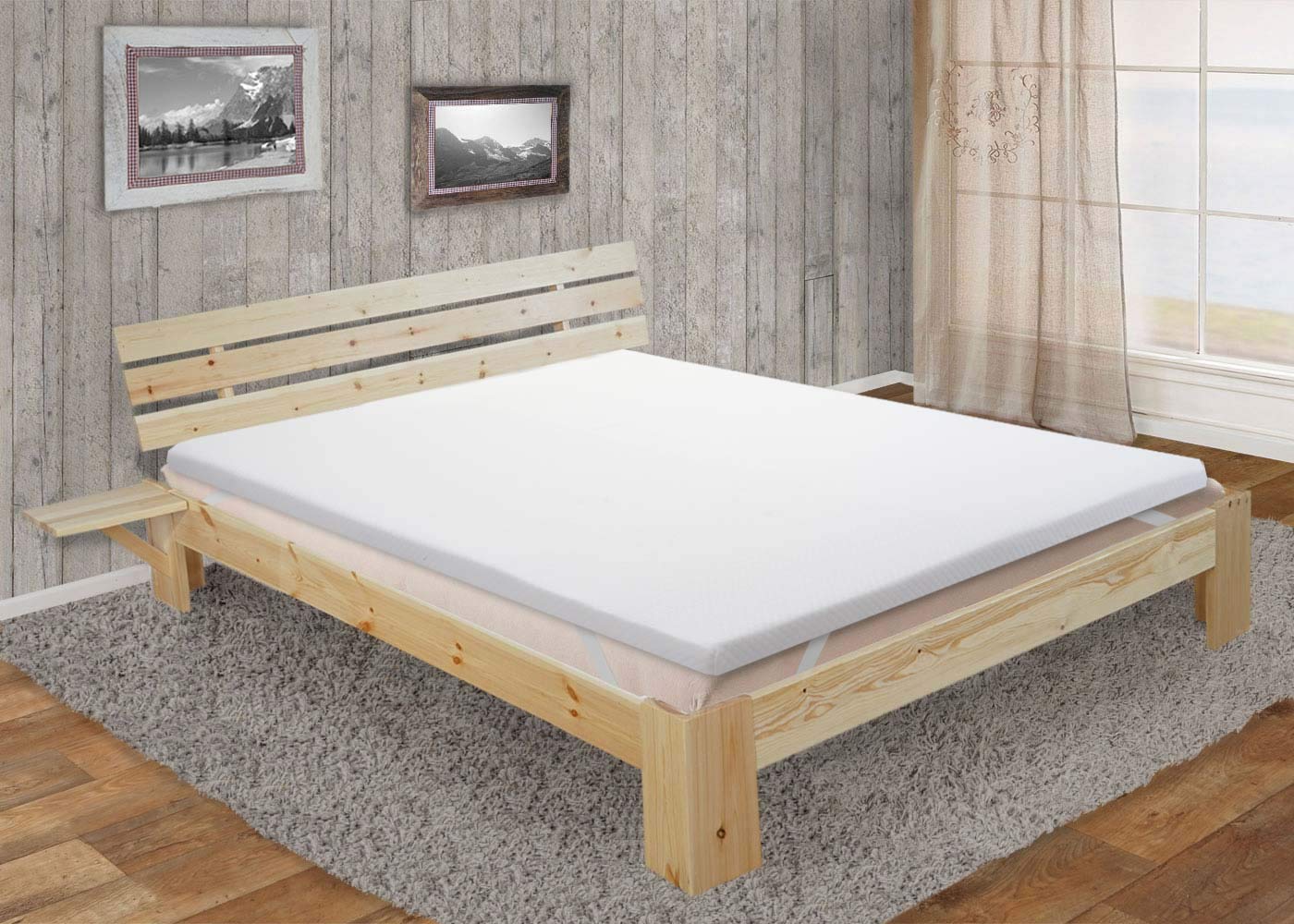 Mendler 6 cm nakładka na materac z zimnej pianki HWC-E63, nakładka na materac, ochraniacz na materac ~ 140 x 200 cm