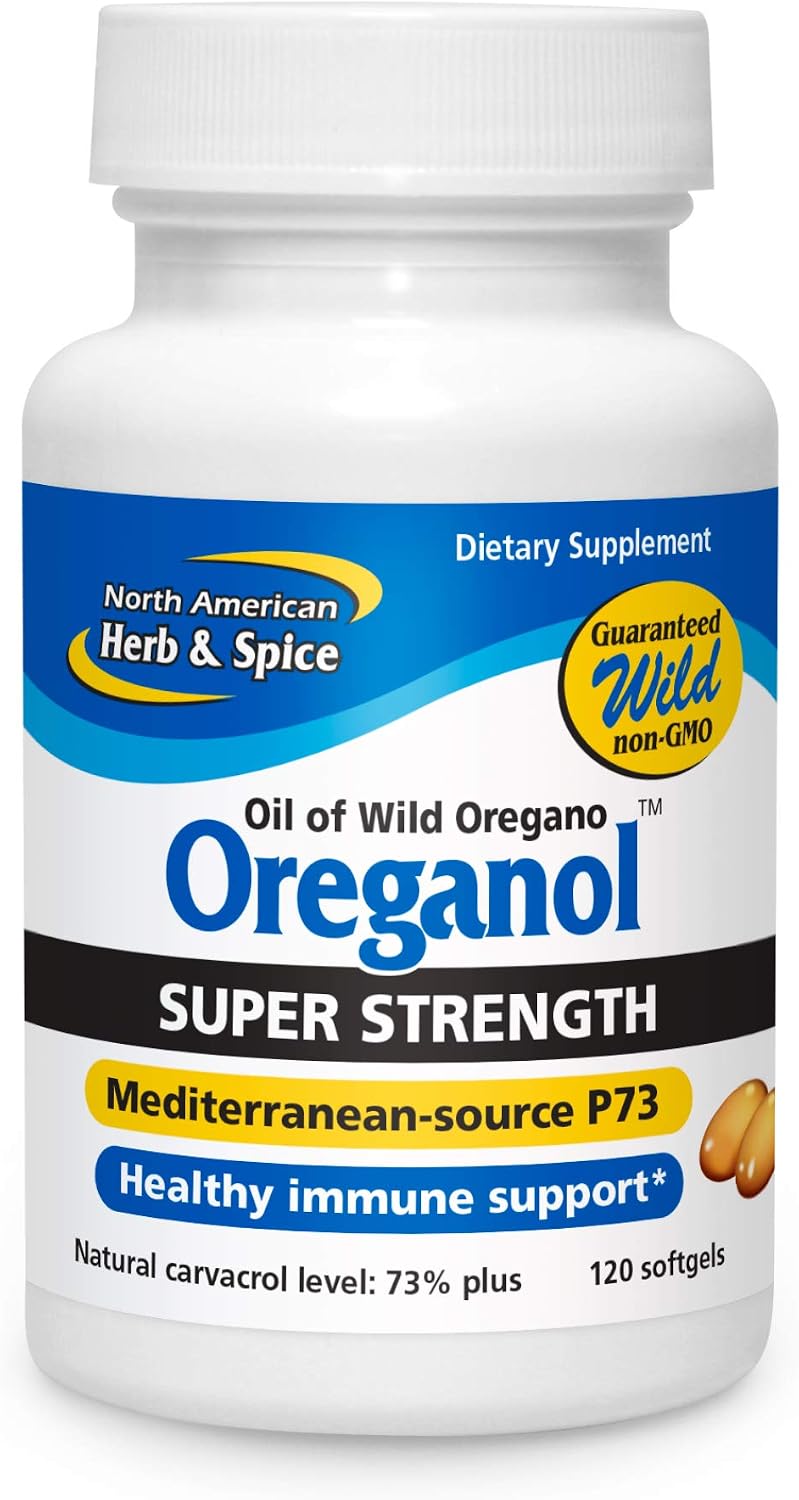 NORTH AMERICAN HERB & SPICE Super Strength Oreganol P73 - 120 Softgels - Immune System Support - Vegan Friendly Wild Oregano - 285% More Potent Than Regular Strength - Non-GMO - 120 Servings
