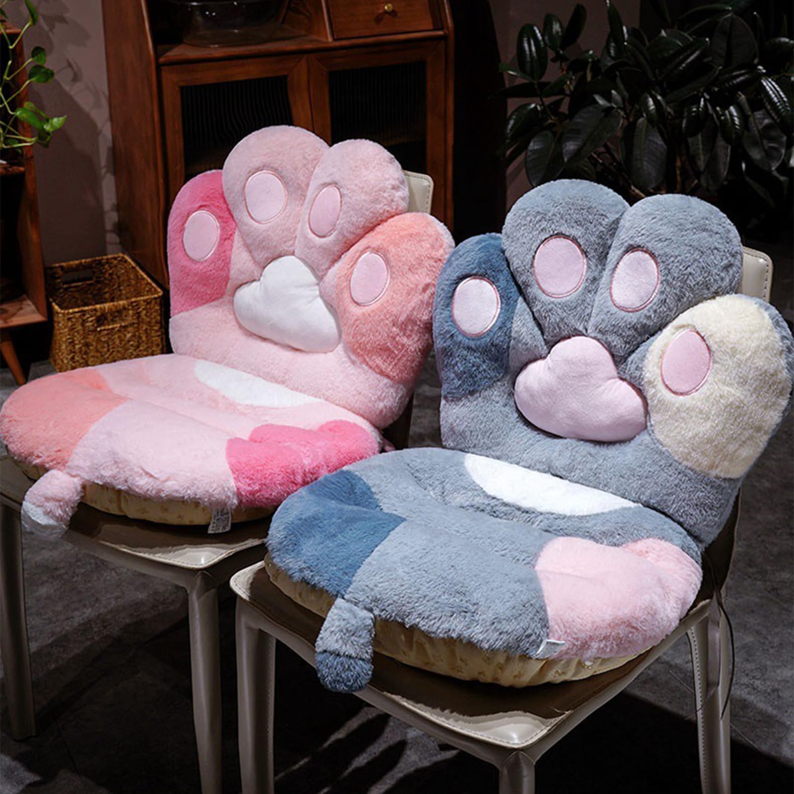 PURPLELILY Cojín de asiento con forma de gatito con dibujos animados para sala de estar, dormitorio, estudio, respaldo de dibujos animados