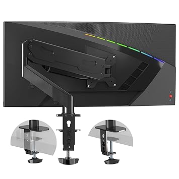 Gas Spring Monitor Arm - Single Monitor Mount, Single Monitor Arm, Single Monitor Desk Mount, Monitor Desk Mount, VESA Mount, Computer Monitor Stand, Desk Monitor Mount, Monitor Arm Desk Mount
