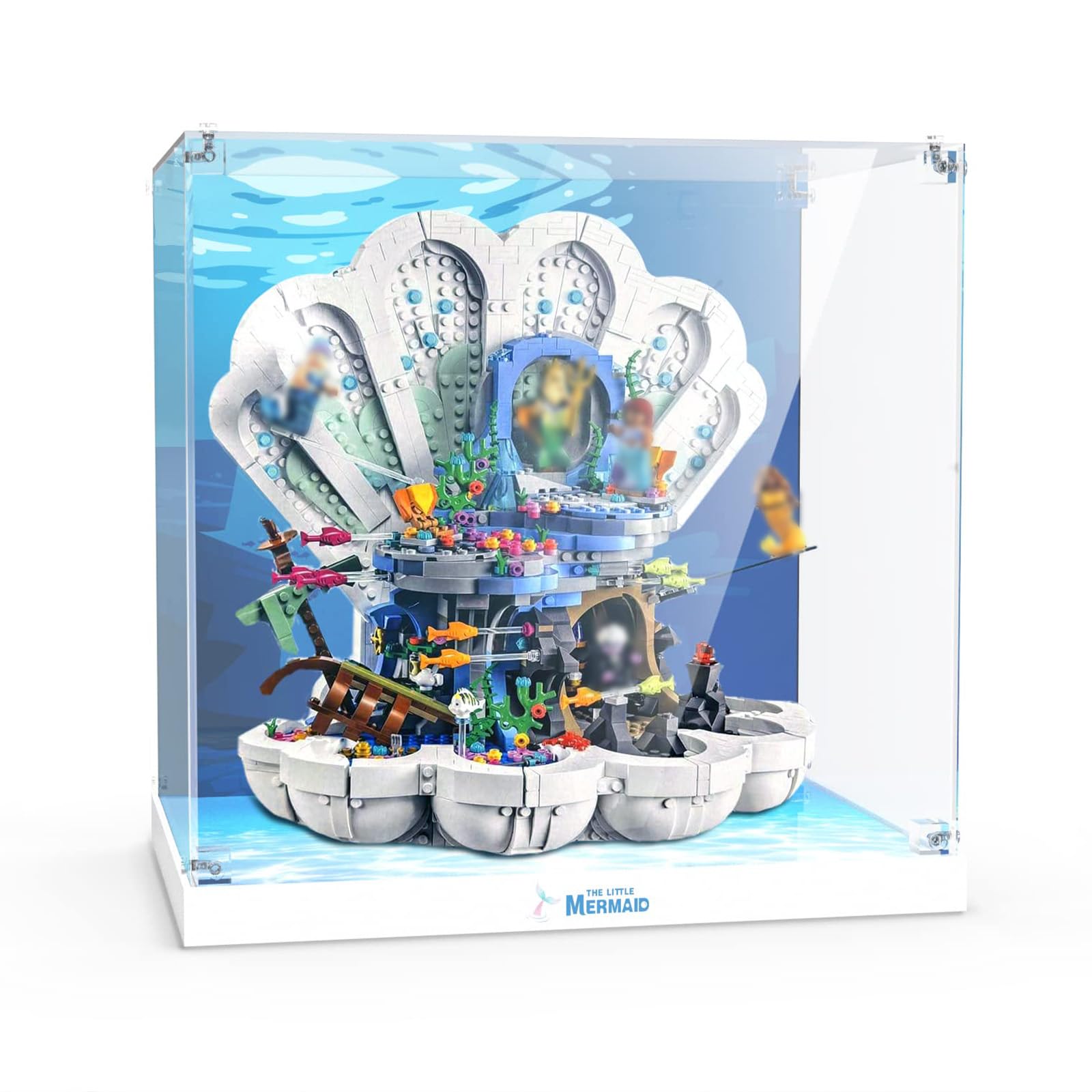 Acrylic Display Case for Lego Disney Princess The Little Mermaid Royal Clamshell (Only Box, No Lego Set ) Customized Decorative Box for Lego 43225 Building Set