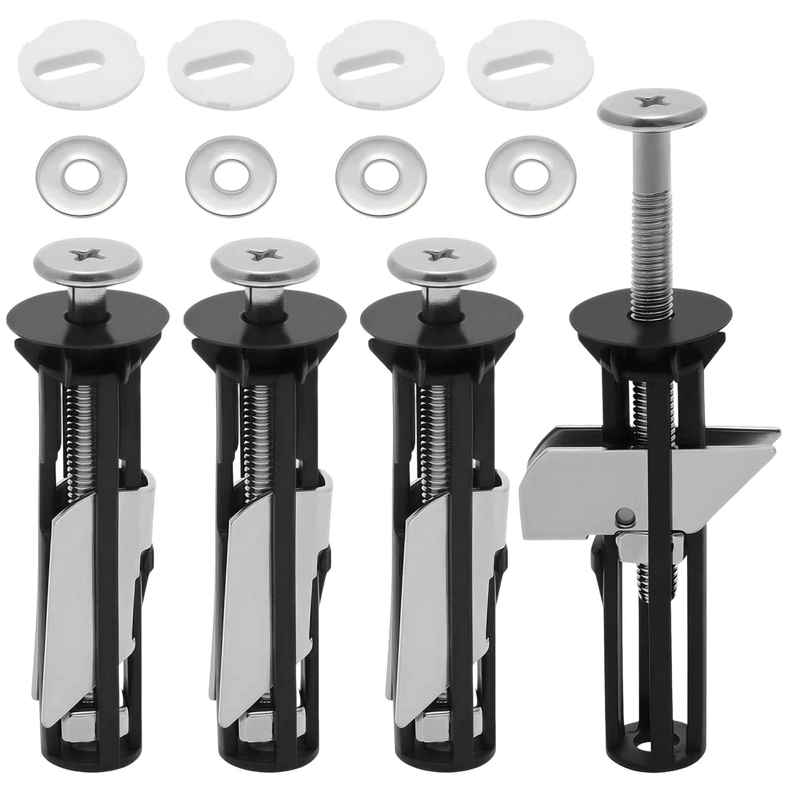 4Pcs Toilet Seat Bolts, Toilet Seat Fittings, Universal Toilet Seat Fixing Kit, Toilet Seat Fixings, Heavy Duty Replacement Parts for Top Mount Toilet Seat Hinges