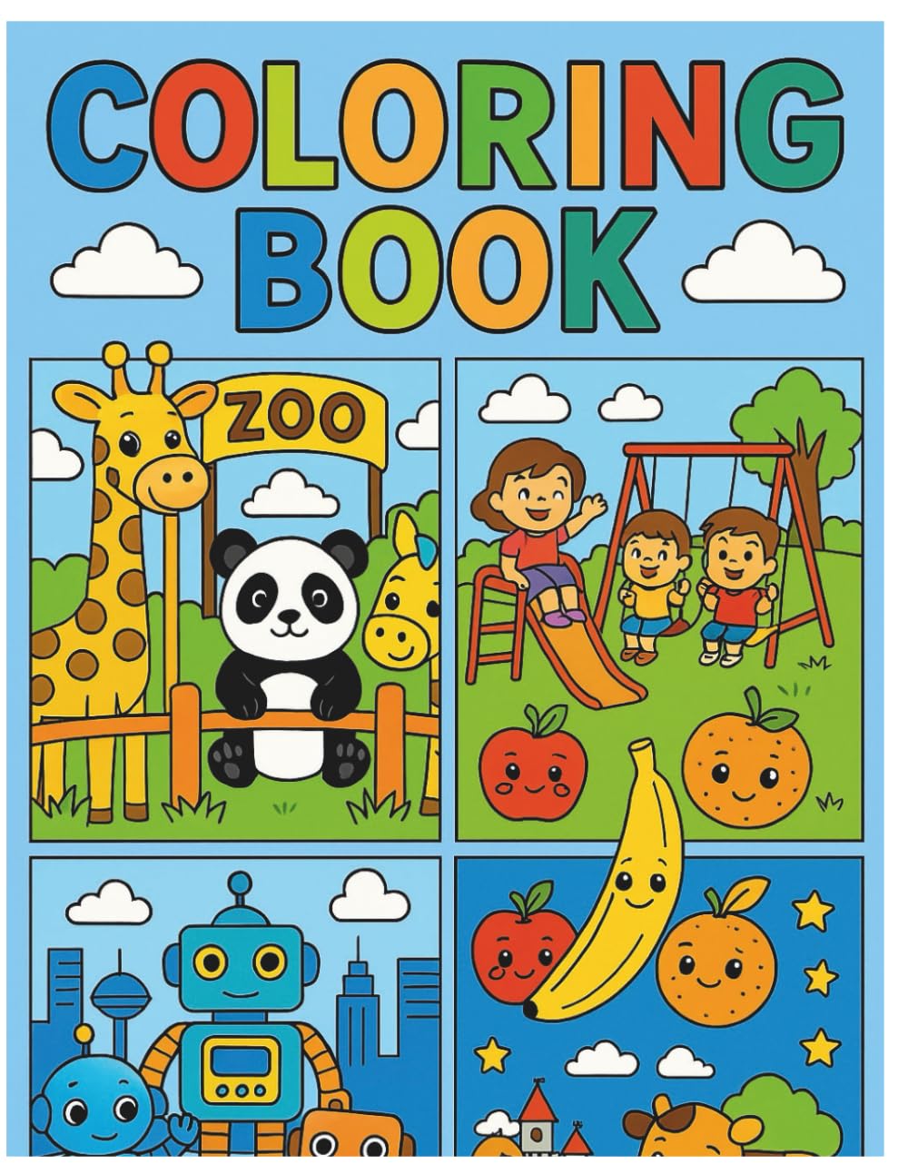 Coloring Book: Simple and Fun Coloring Pages for Kids Ages 4–8 | Easy Outlines, Big Smiles, Endless Creativity!