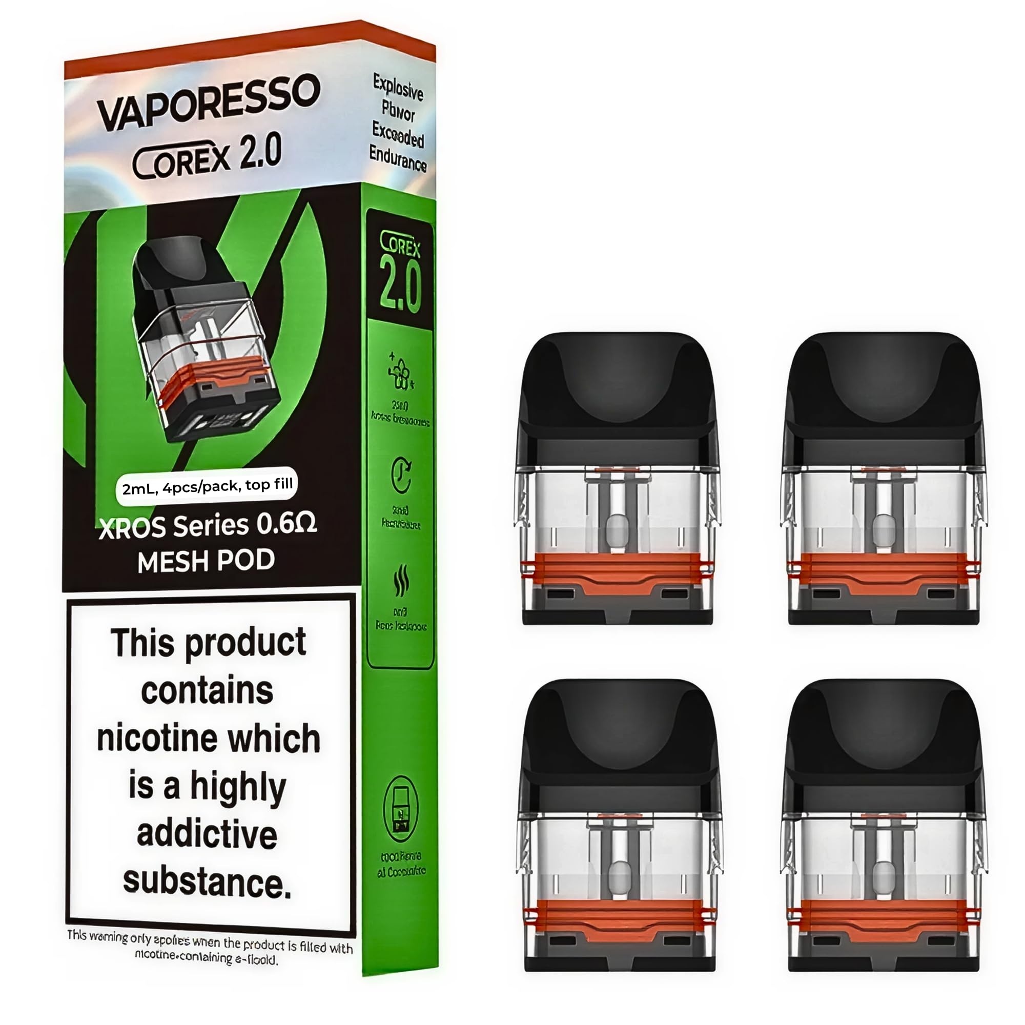 Vaporesso XROS 3 Replacemnt Pods - Compatible with Xros Kits - No Nicotine (0.6ohm)