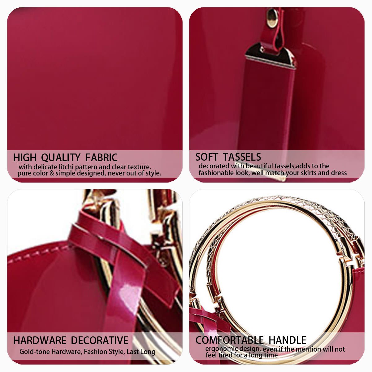 DEERWORD Donna Borse a Mano Borsa a Spalla Elegante Grandi Firmate Marca Tracolla Antifurto PU pelle 5376 1 pz