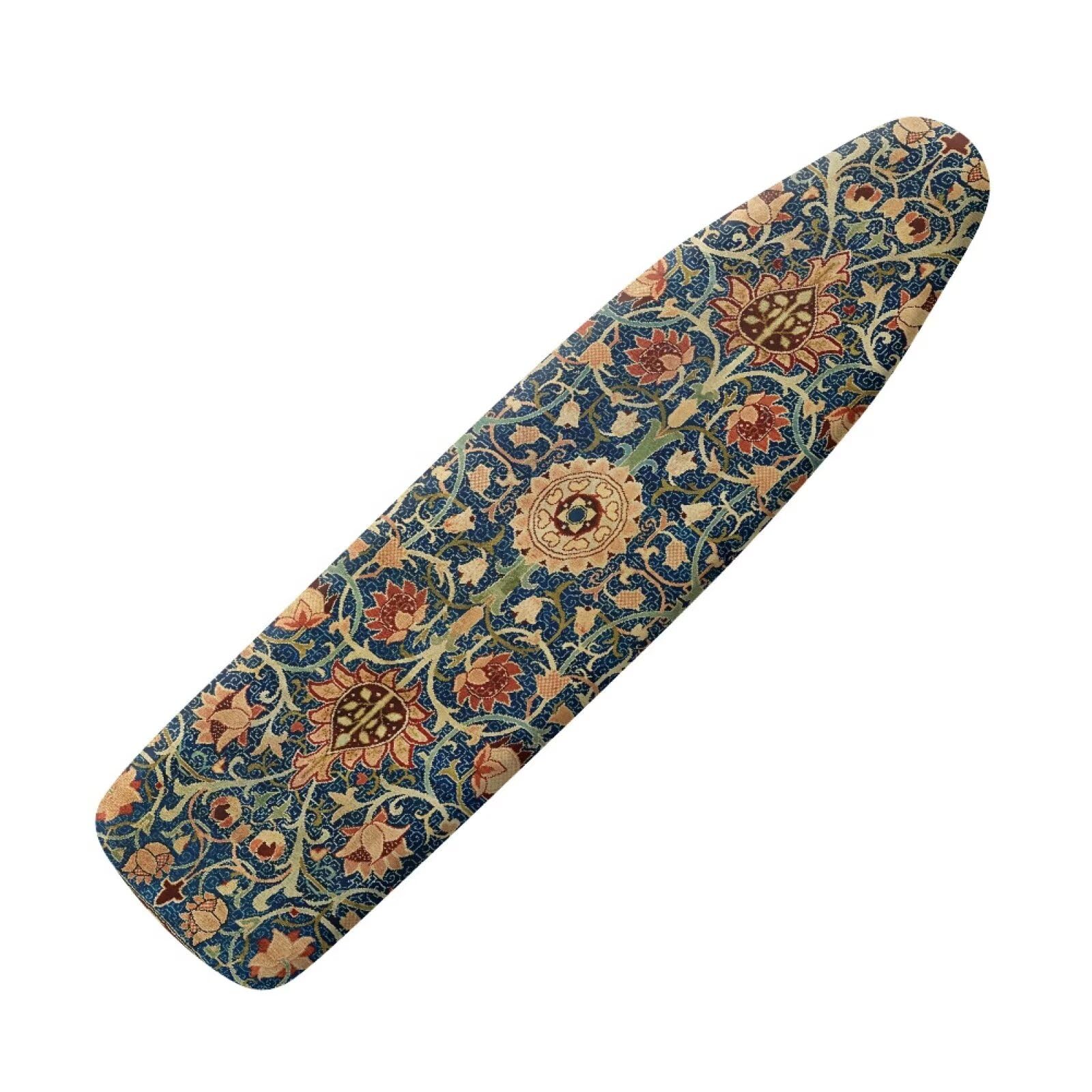 ZCFYGDX Vintage Flower Print 15 x 54 Ironing Board Covers Nylon Buckle Straps Fasteners & Elastic Edge Stain Resistant Breathable,Suitable for Multi-Size Iron Board Relaxing Ironing Experience