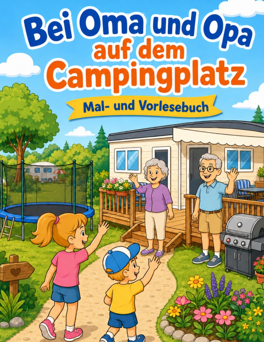 Bei Oma und Opa auf dem Campingplatz - ein Vorlesebuch zum Ausmalen!
