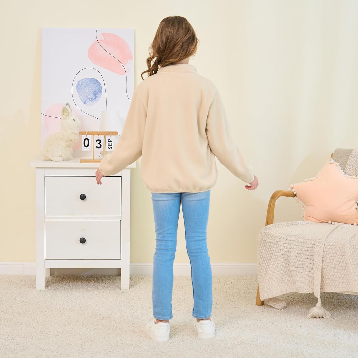 Toddler Kids Polar Fleece Jacket, Thickened Full-Zip Long Sleeve Warm Coats Outwear for Baby Boys Girls Autumn Spring Winter - Image 6