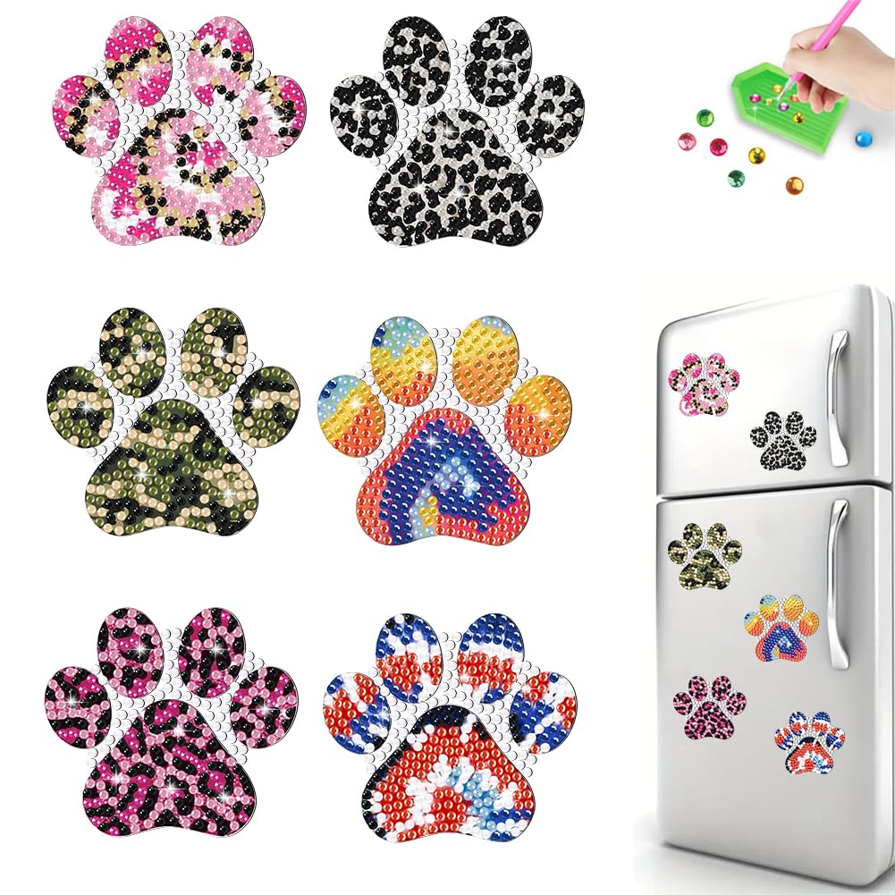 Fiorky 6Pcs Special Shape Fridge Magnet White Fx Diamond Art Magnets Decals Refrigerator Magnet for Fridge Whiteboards Car Mailbox Decor