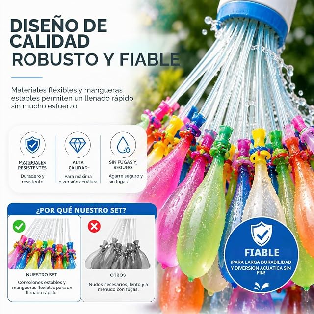Foto 3 de 8 de 444 X Bombas de Agua Autosellables, Coloridas, Rellenables Rápidas, Globos