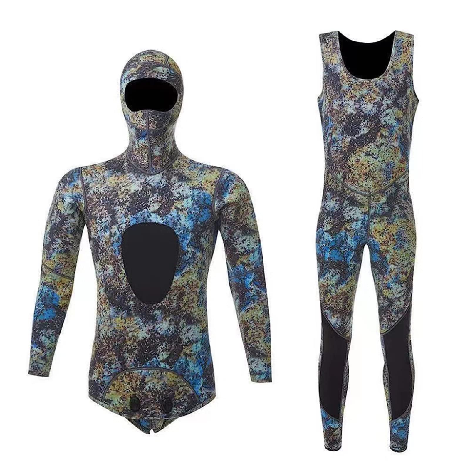Mens Wetsuit 3mm Neoprene One Piece Full Body Camouflage Scuba Diving Suit for Warm Keeping Surfing Swimming Spearfishing