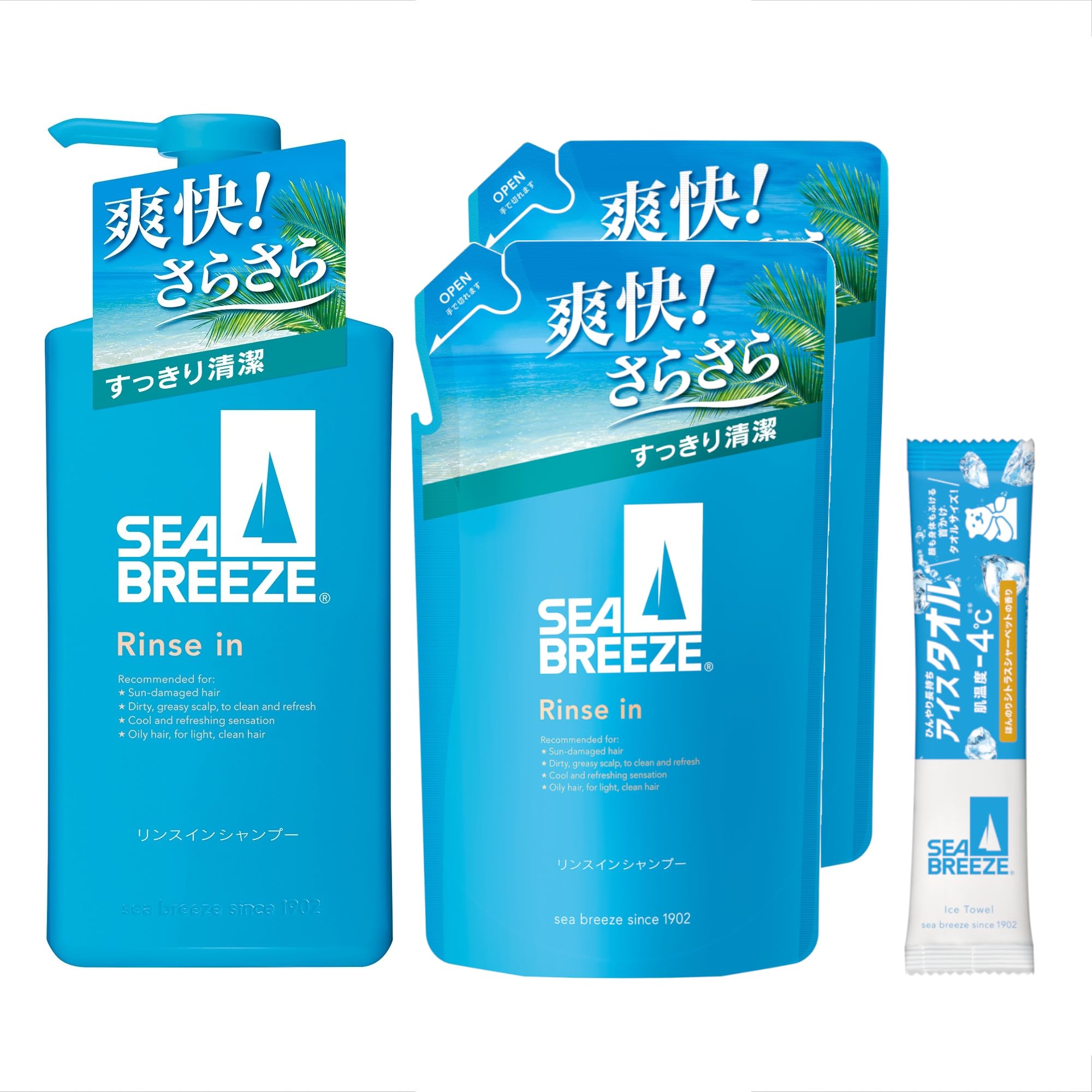 シーブリーズ SEA BREEZE リンスインシャンプー ボトル 490mL+…