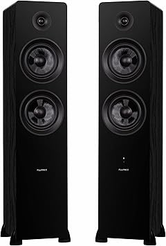 Fluance RT81 Elite High Fidelity Vinyl Turntable (Piano Black) with Ai81 Powered 2-Way Floorstanding Speakers (Black Ash) Diamond Stylus, Belt Drive, Built-in Preamp, 150W Class D Amplifier, Bluetooth