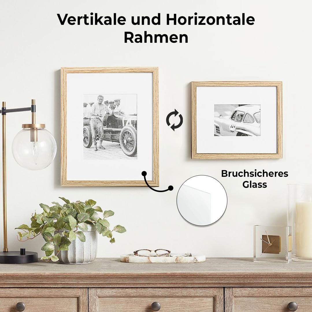 Nutabevr Fotolijst natuurlijk hout, A4 (21 x 29,7 cm), dun frame, houten fotolijst, verticaal of horizontaal ophangen, fotohouder, puzzel, houten lijst, geschikt voor woonkamer, slaapkamer, kantoor