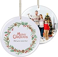 Vista 8 de Adornos de Navidad personalizados para la familia 2025, adornos de foto personalizados para el árbol de Navidad, adorno de foto, decoración de árbol