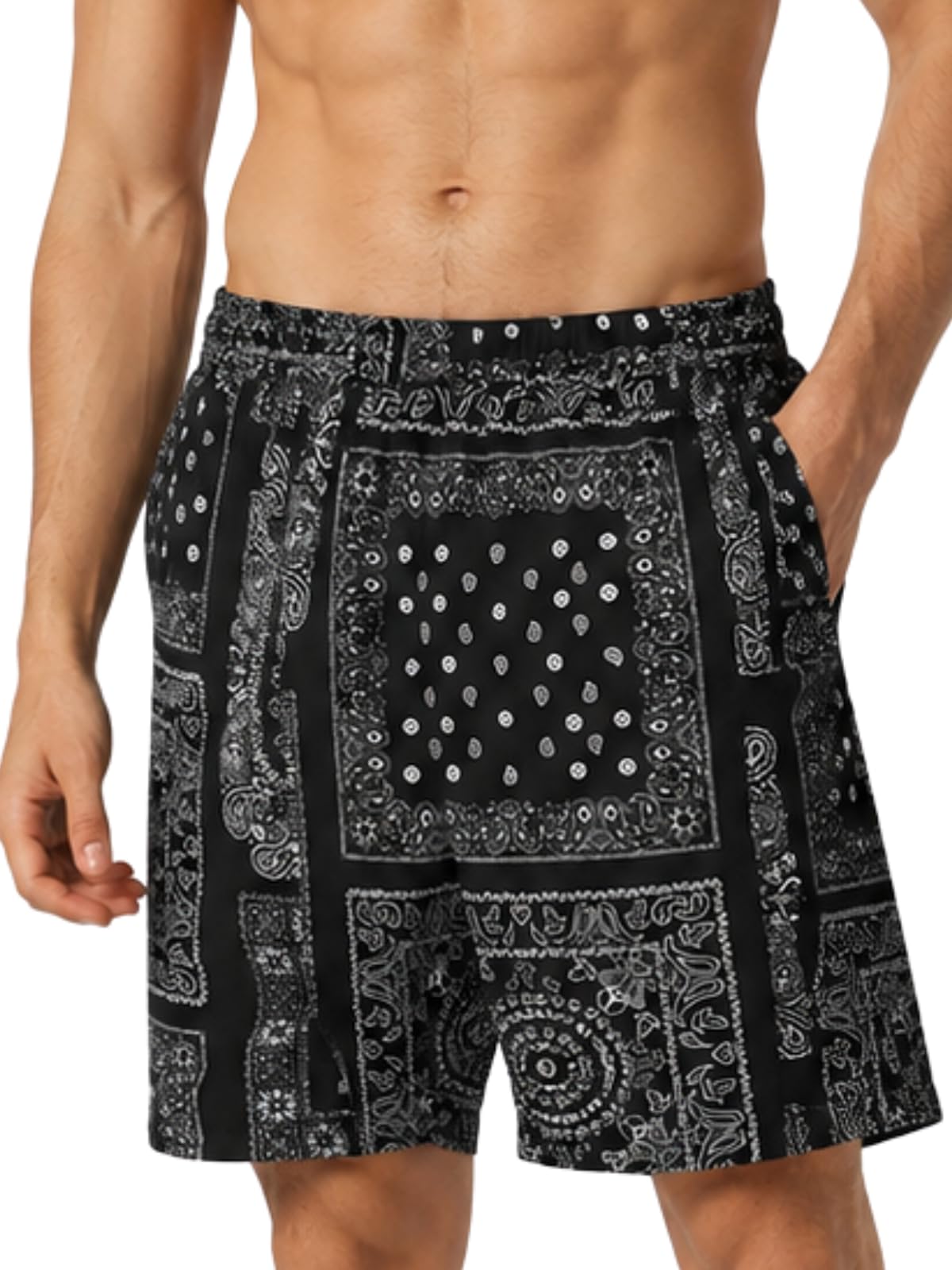 Men White & Black Tropical Summer Wear-image-0