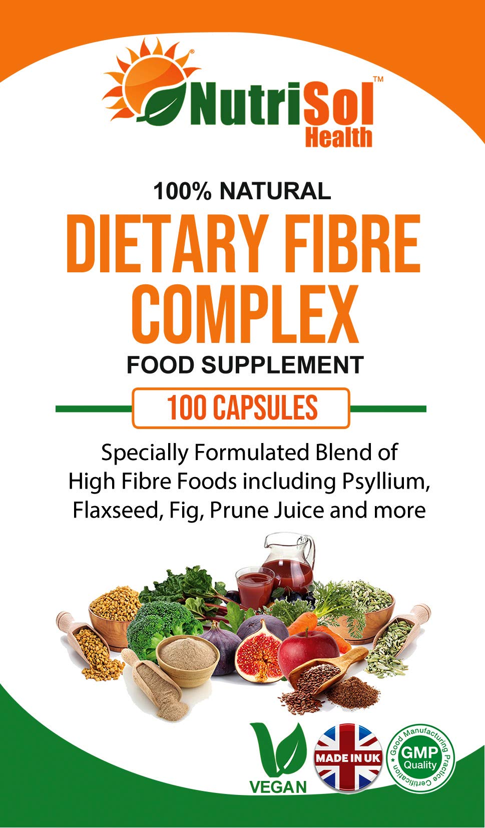 NutriSol Health Dietary Fibre Complex 100 Capsules Soluble and
