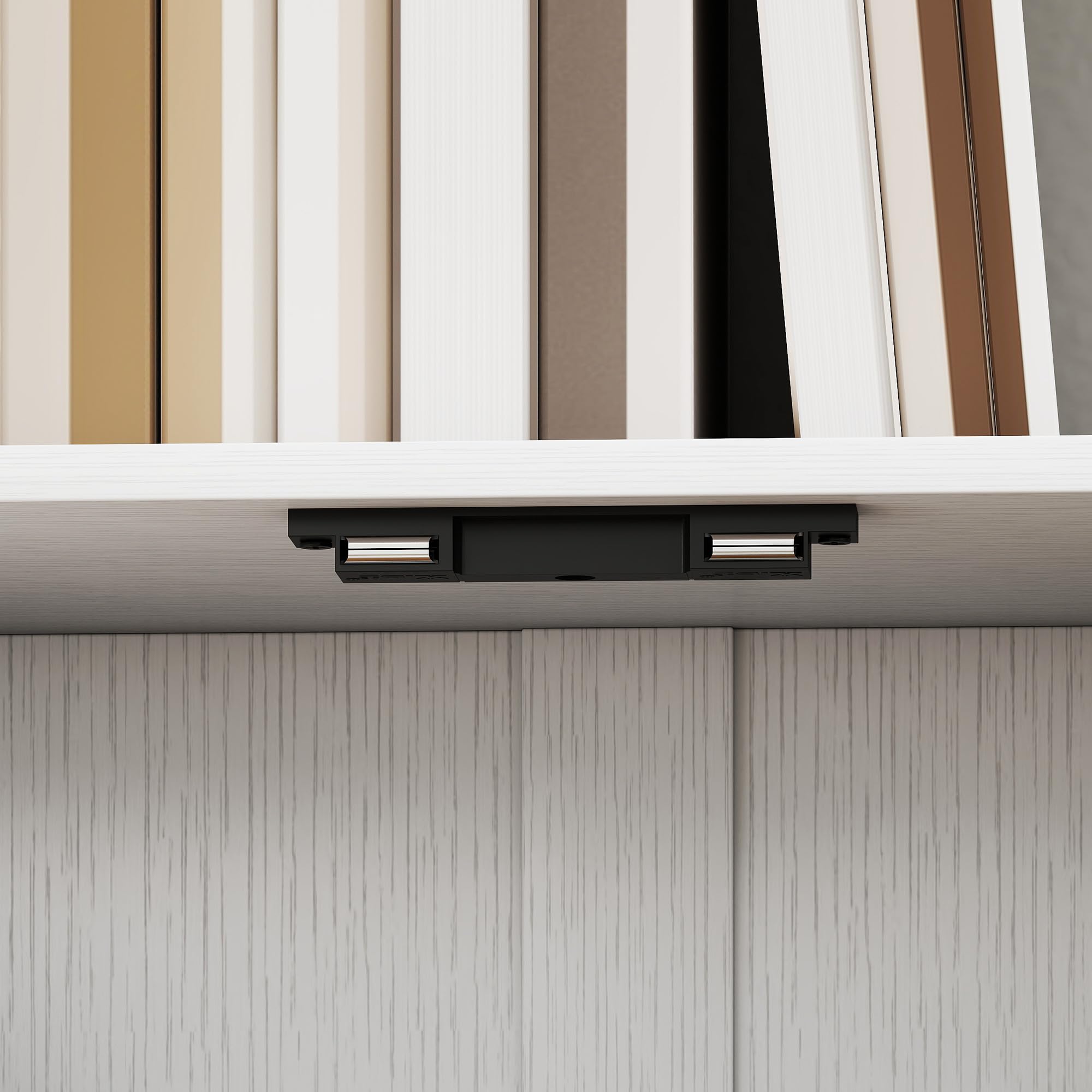 HOMCOM Librería de 5 Niveles en Forma de S 60x23,8x179,2 cm Blanco | Estantería de Libros, 5 Estantes, 2 Puertas, Sala de Estar, Oficina, Estudio, Dormitorio