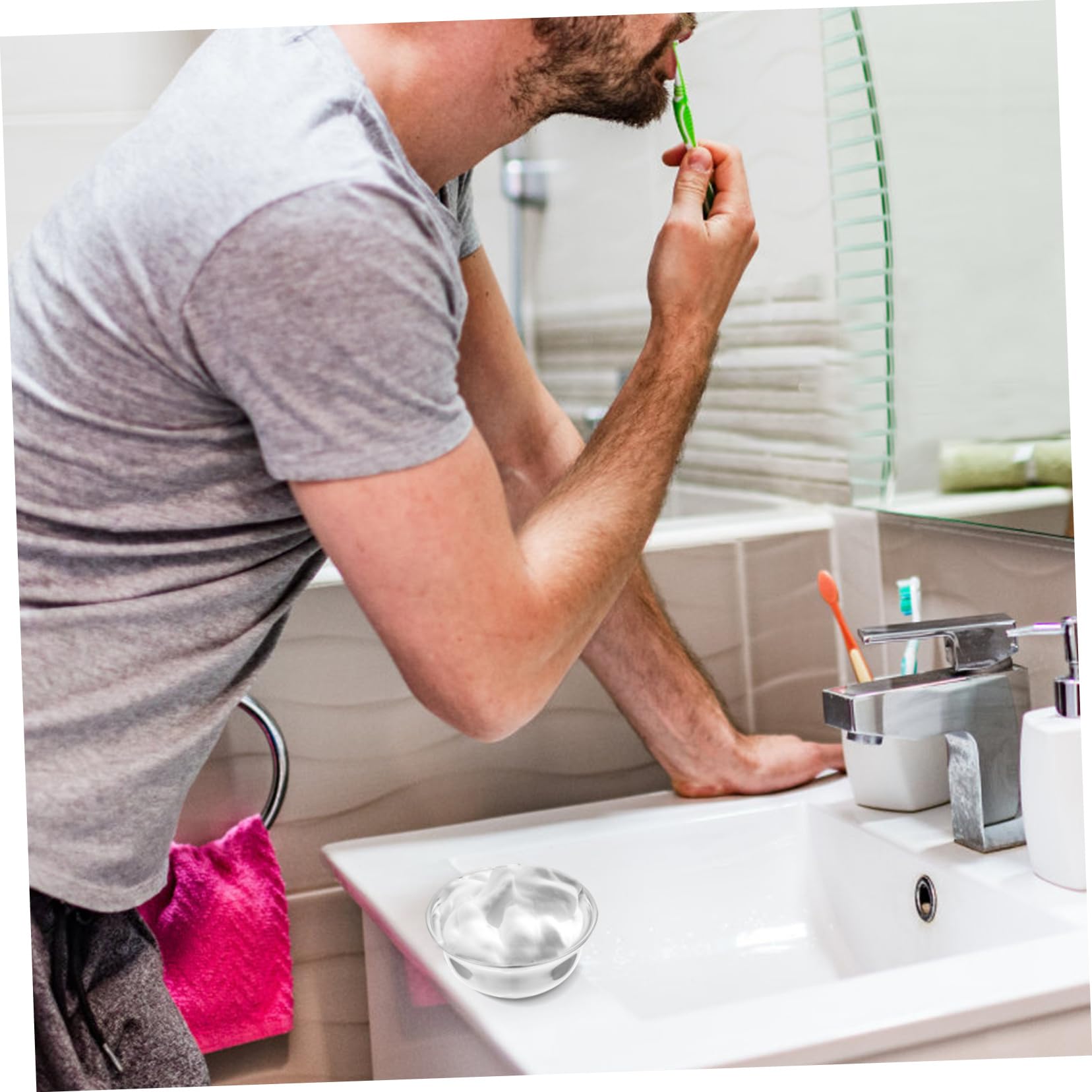 Didiseaon Shaving Bowl for Traditional Grooming Up Lather with Shaving Soap Stable Base for Easy Use