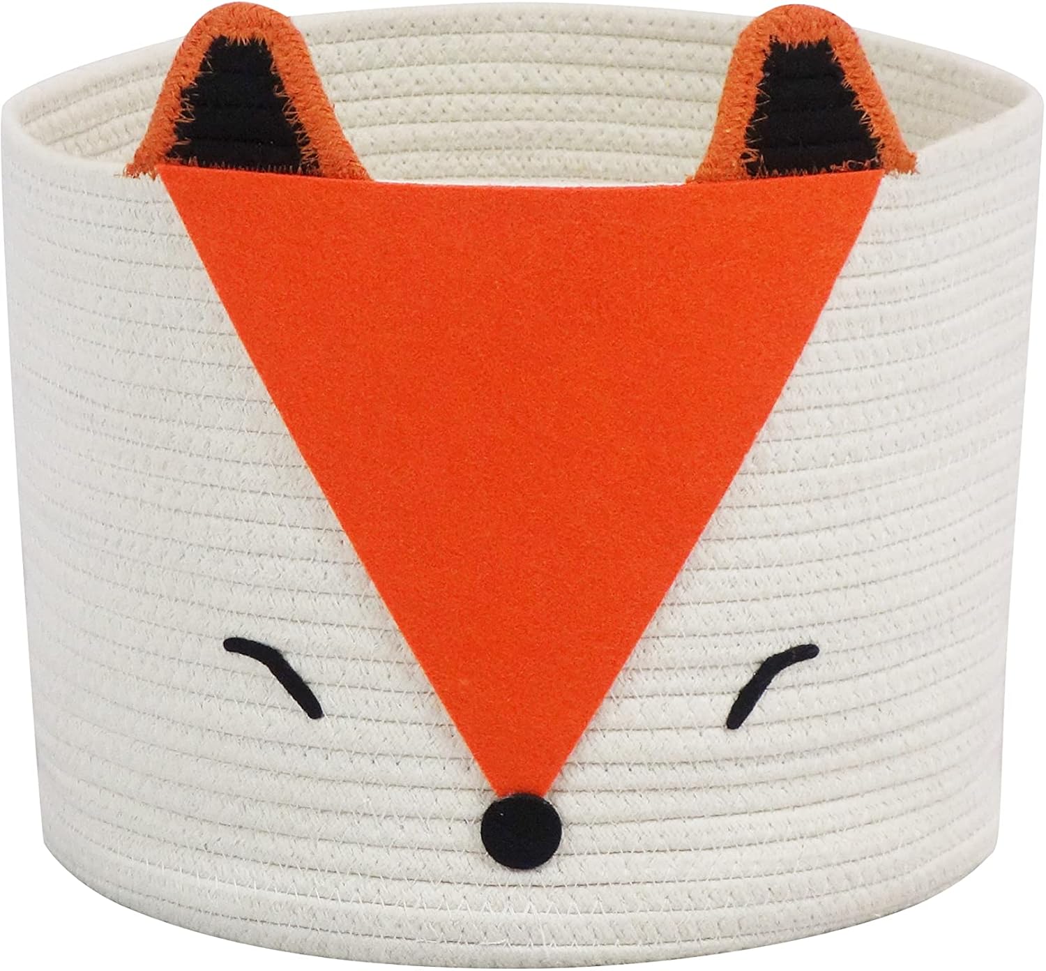 T&T Homewares Orange Fox Storage Basket – Medium, Multipurpose for Baby Diapers, Laundry, Kids Room, Dog/Cat Toys – Ideal for Woodland Nursery Decor & Organizing