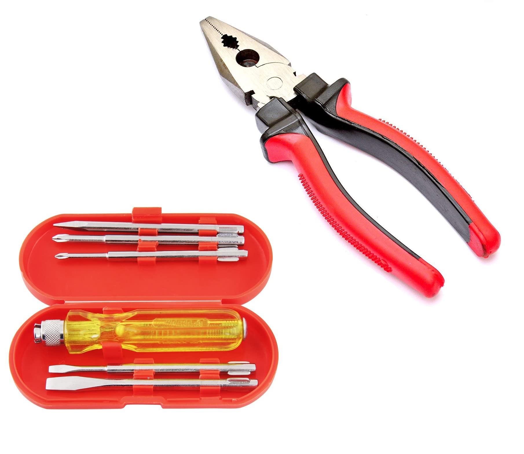 GIZMO Hand Tools, Hand Tools Kit, Hand Tools Kit For Home Use, Hand Tools Set, Tools Combo With Combination Plier & 5 Pieces Screwdriver Set