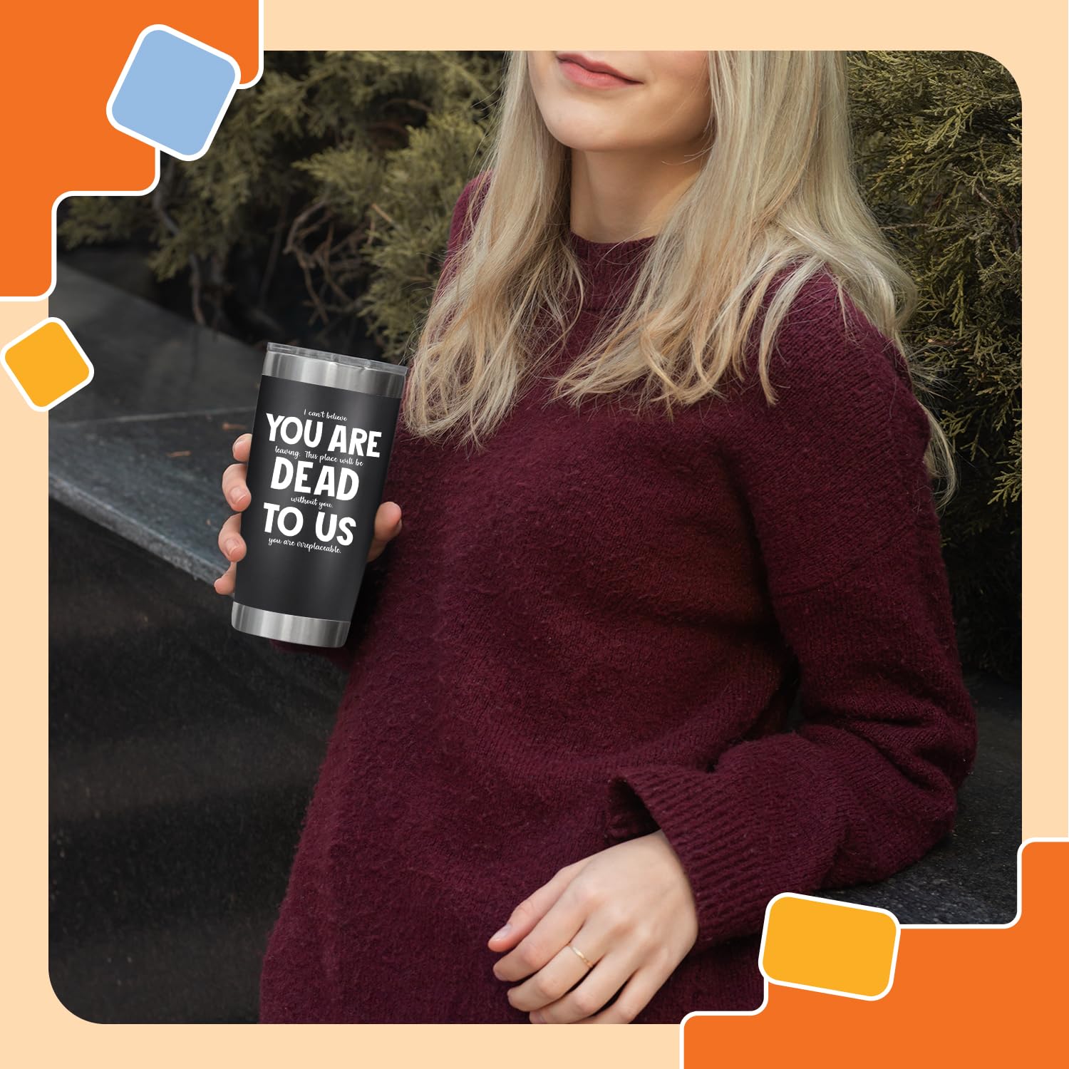 NewEleven Gobelet De 591 Ml – Cadeau D'adieu Pour Collègue, Tasse En Acier Inoxydable Sans BPA, Isolation Sous Vide à Double Paroi, Cadeau De Départ Pour Homme Et Femme, Cadeau De Chance