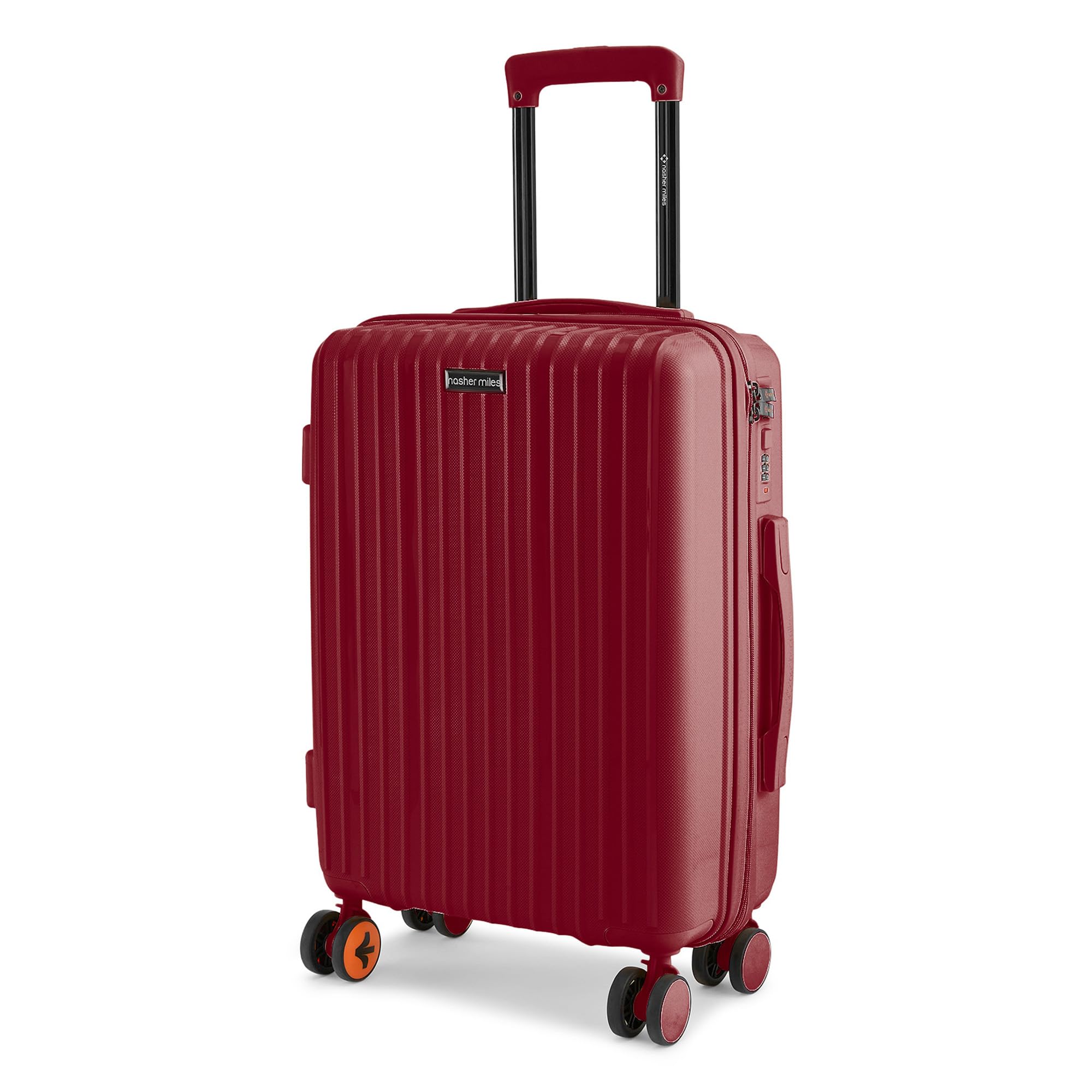 Pondicherry Hard-Sided Polypropylene Cabin Luggage 20 inch | 55cm | 8 Wheels Small Trolley Bag for Travel | Suitcase (Maroon)