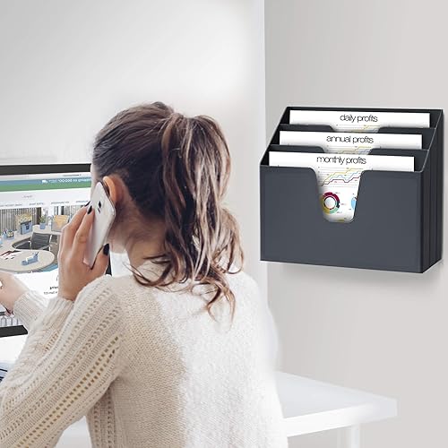 Miniatura 4 de Acrimet organizador fólder de triple archivo horizontal (color negro)