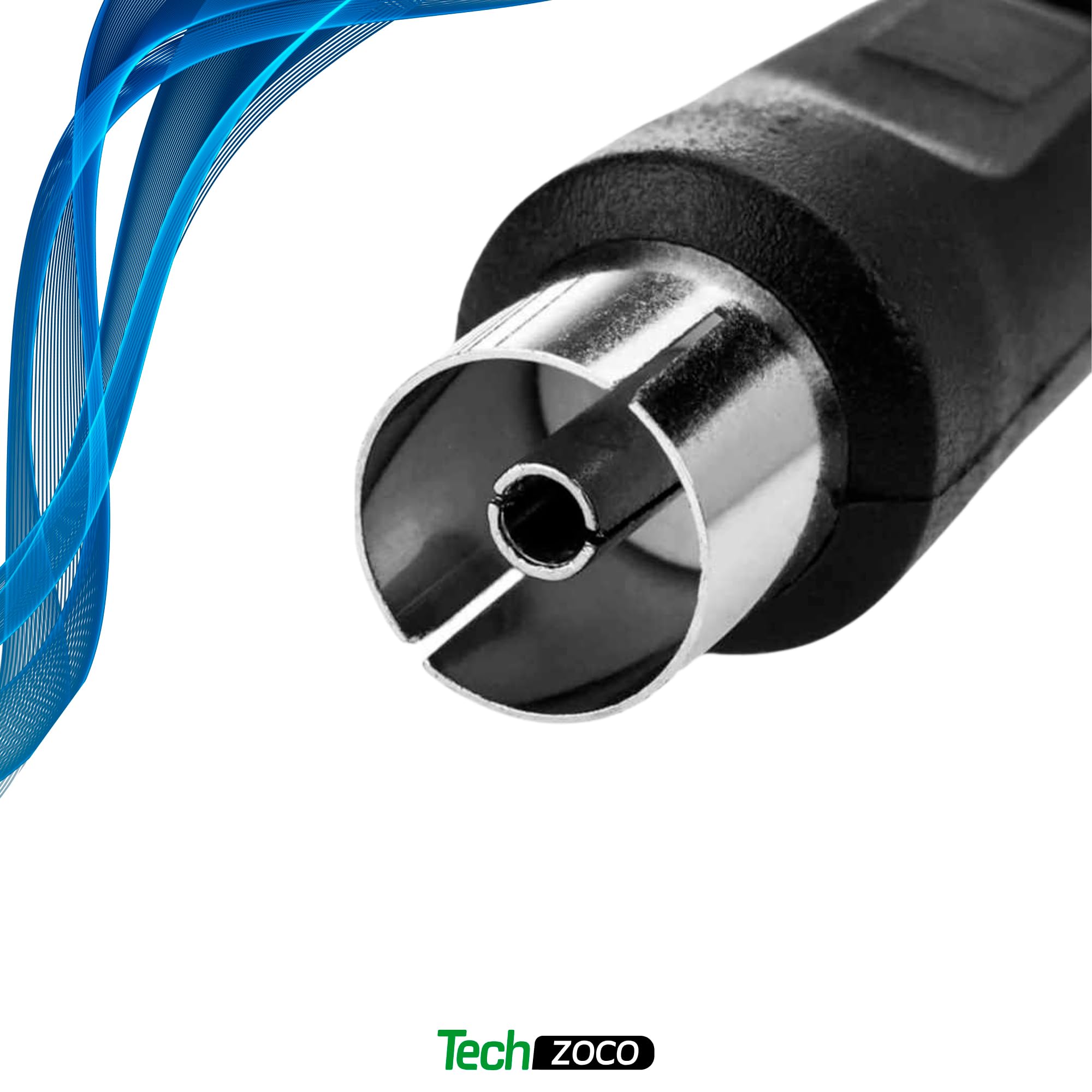 Cable antena TV macho hembra, cable coaxial antena TV, Cable antena TV 90º acodado, Cable televisión, decodificador, 70dB, HDTV, DVB-T2, DVB-C, DVB-S, TV y Radio, 75 Ohm, Negro, 1.5 metros - imagen 6