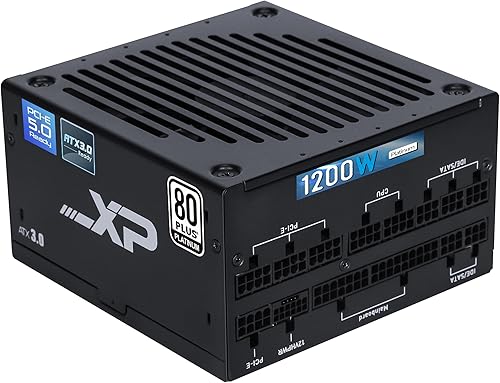 SAMA Fuente de alimentación para PC, XP1200W PSU totalmente modular Platinum 80+, 12VHPWR PSU, ATX3.0 y PCIE5.0 Gaming PSU, ventilador FDB