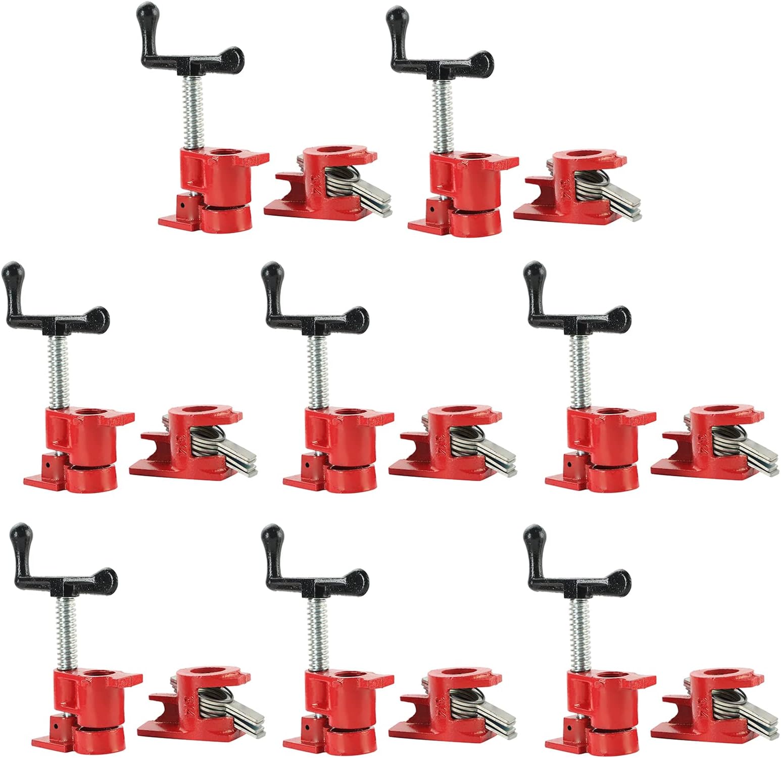 Bessey BPCH34 3/4Inch H Style Pipe Clamp, red (Pack of 4)