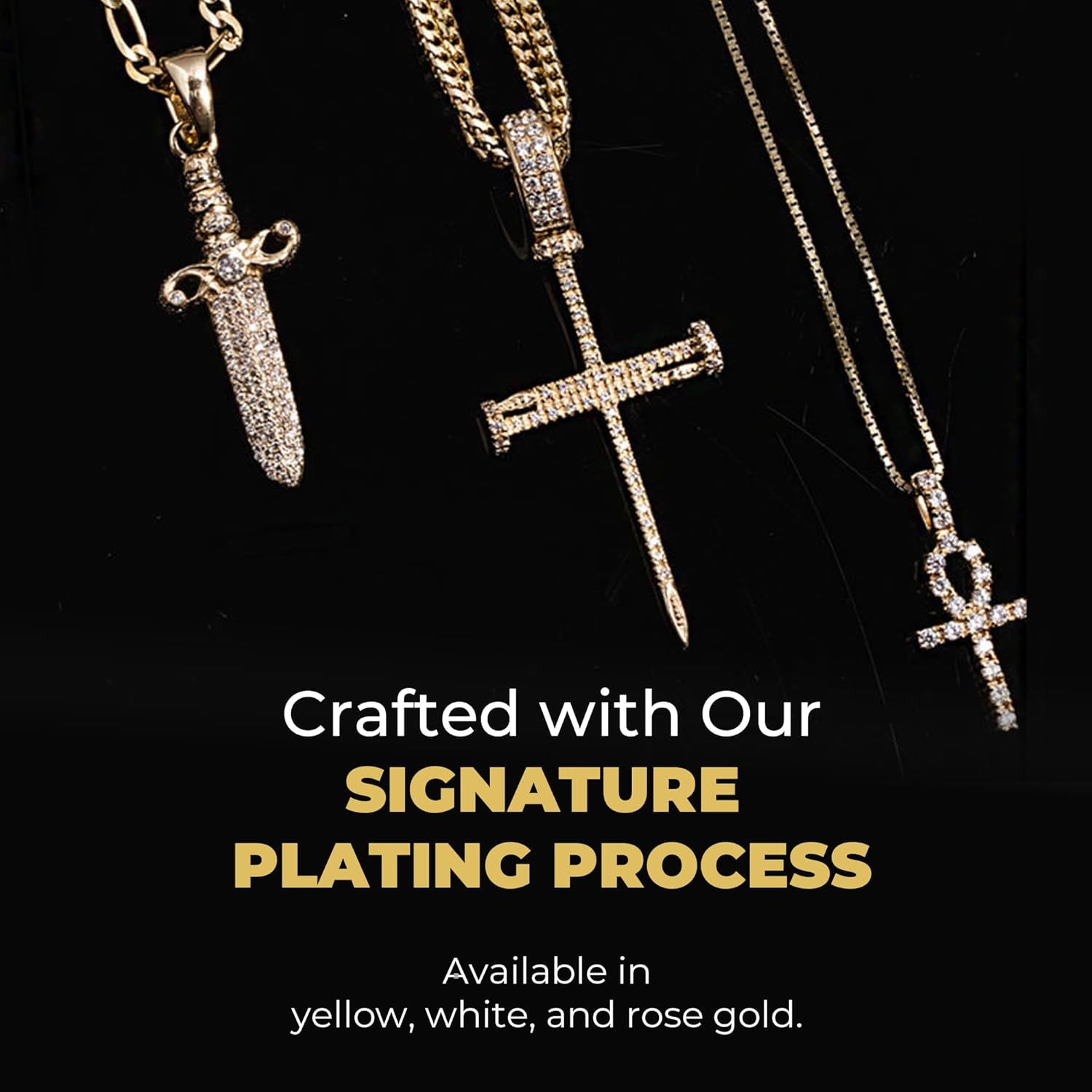 GLD Simple Gold-Plated Cross Necklace for Men and Women - Minimalist Plain Cross Pendant with Rope Chain, Cuban Chain 16-22 Inch - Designed in Miami - Built to Last