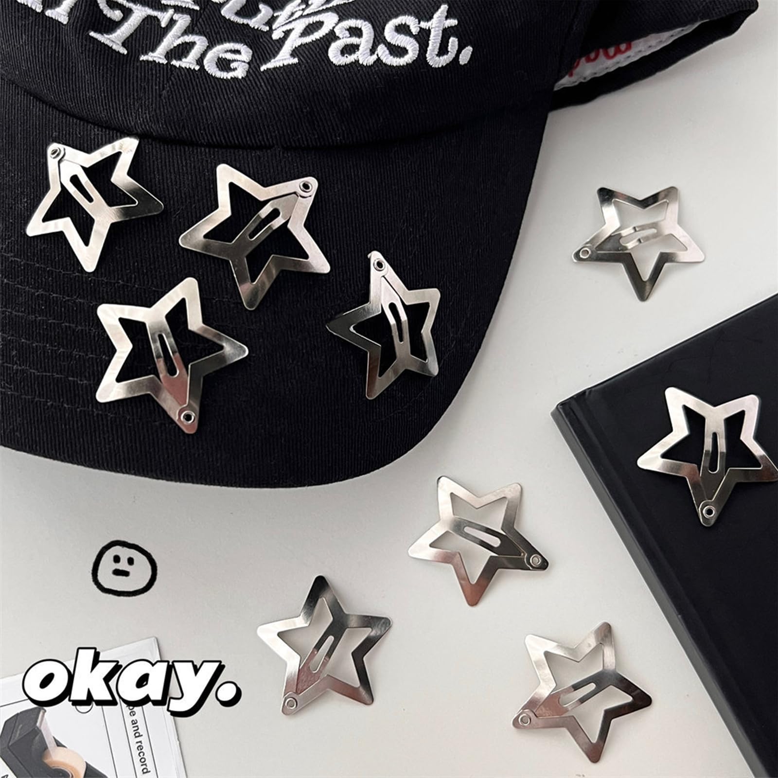 Y2K Star Hair Clips - 15 Pack, Non-Slip Barrettes -6